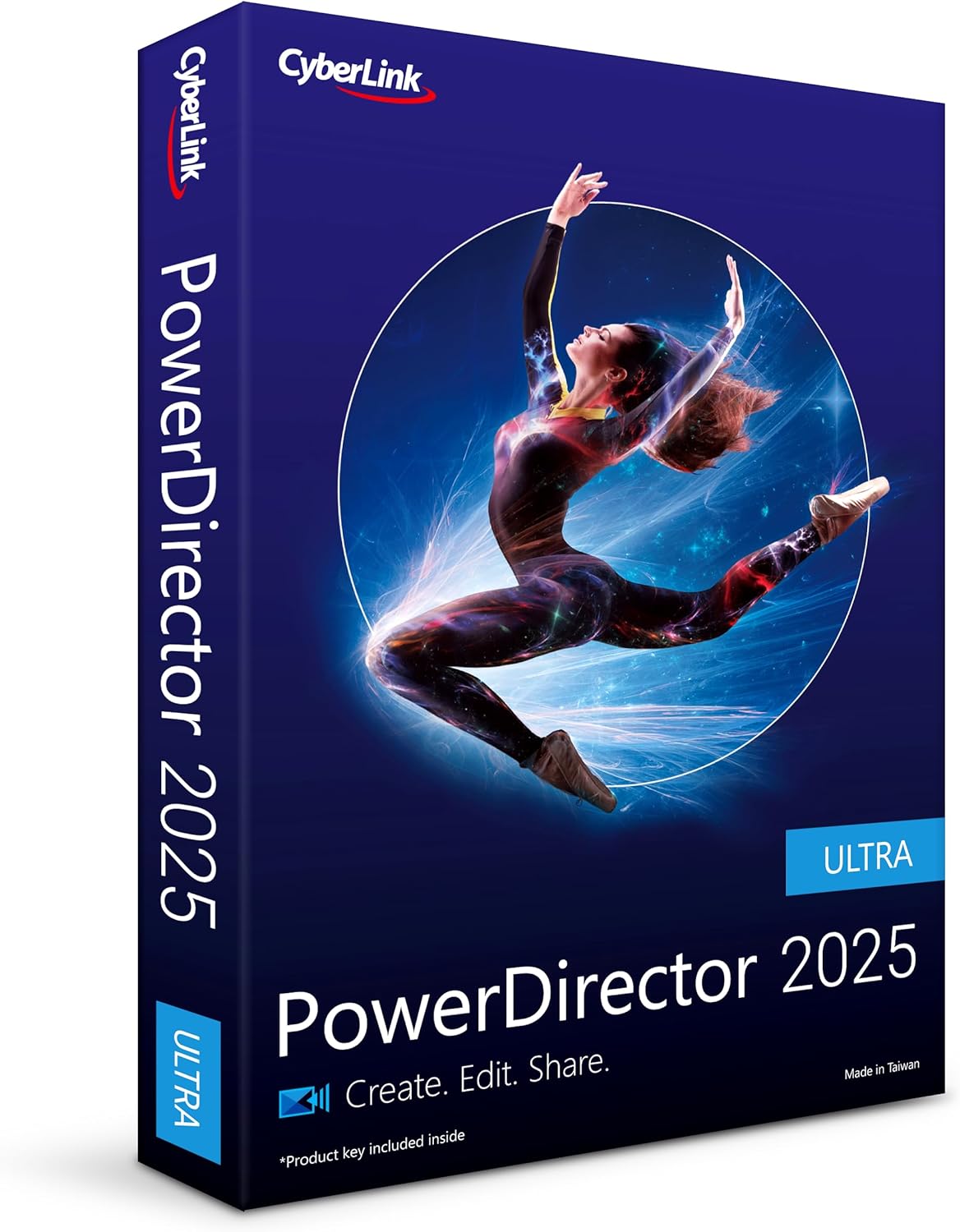 CyberLink PowerDirector 2025 Ultra | Easy AI Video Editing | Easy-to-Use Video Editing Software for Windows With Visual Effects | Slideshow Maker | Screen Recorder | Box with Download Code