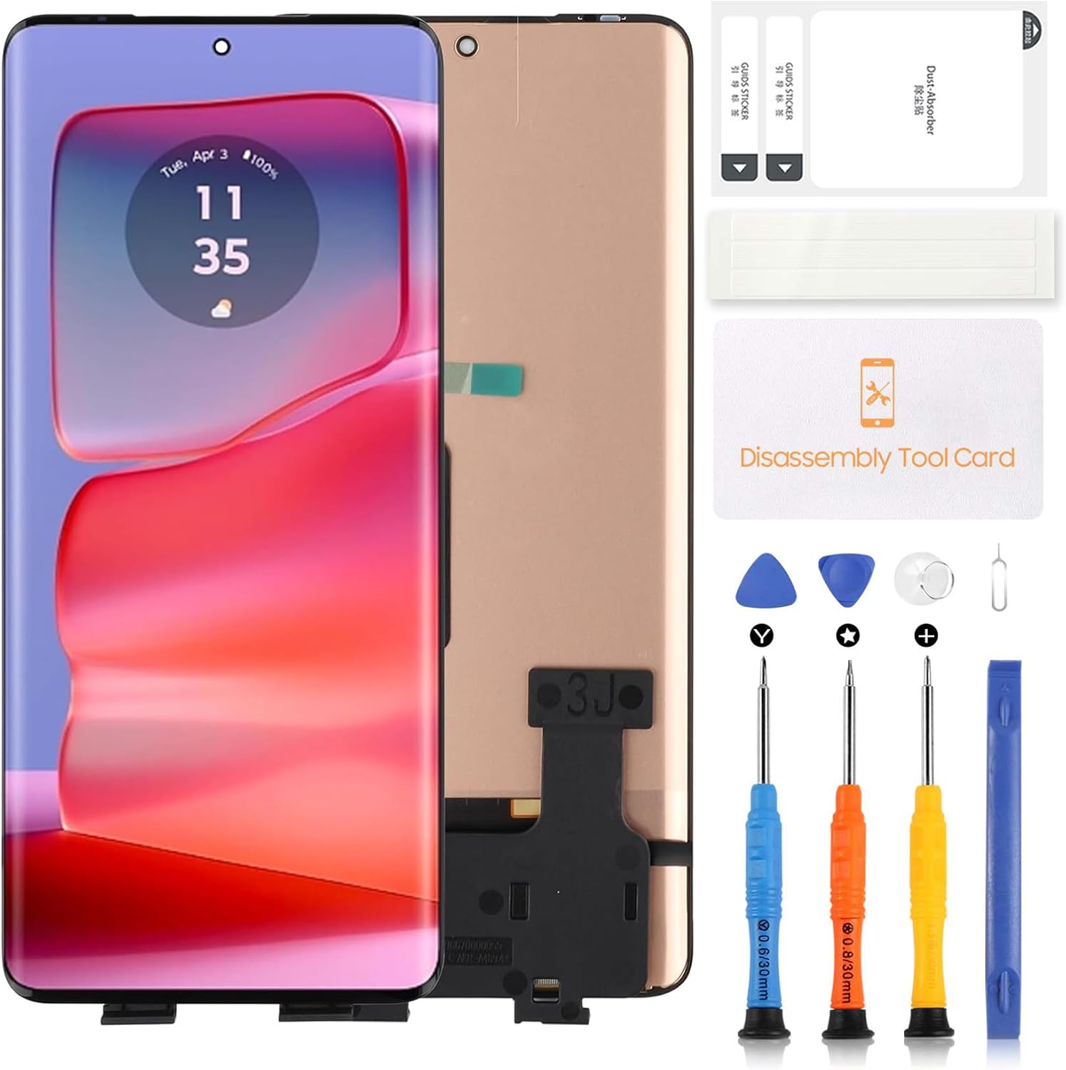 Screen Replacement for Motorola Edge 50 Pro AMOLED LCD Screen for Motorola Moto Edge 50 Pro LCD Display Digitizer Touch Assembly XT2403-2 LCD Panel Repair Kit with Tools -Black 6.7″