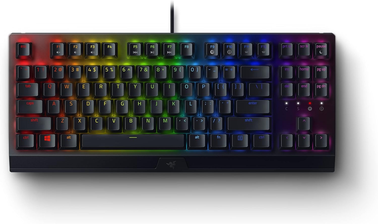 Razer BlackWidow V3 TKL Mechanical Gaming Keyboard: Yellow Mechanical Switches Linear & Silent – Chroma RGB – Compact Form Factor – Programmable Macros Snap Tap