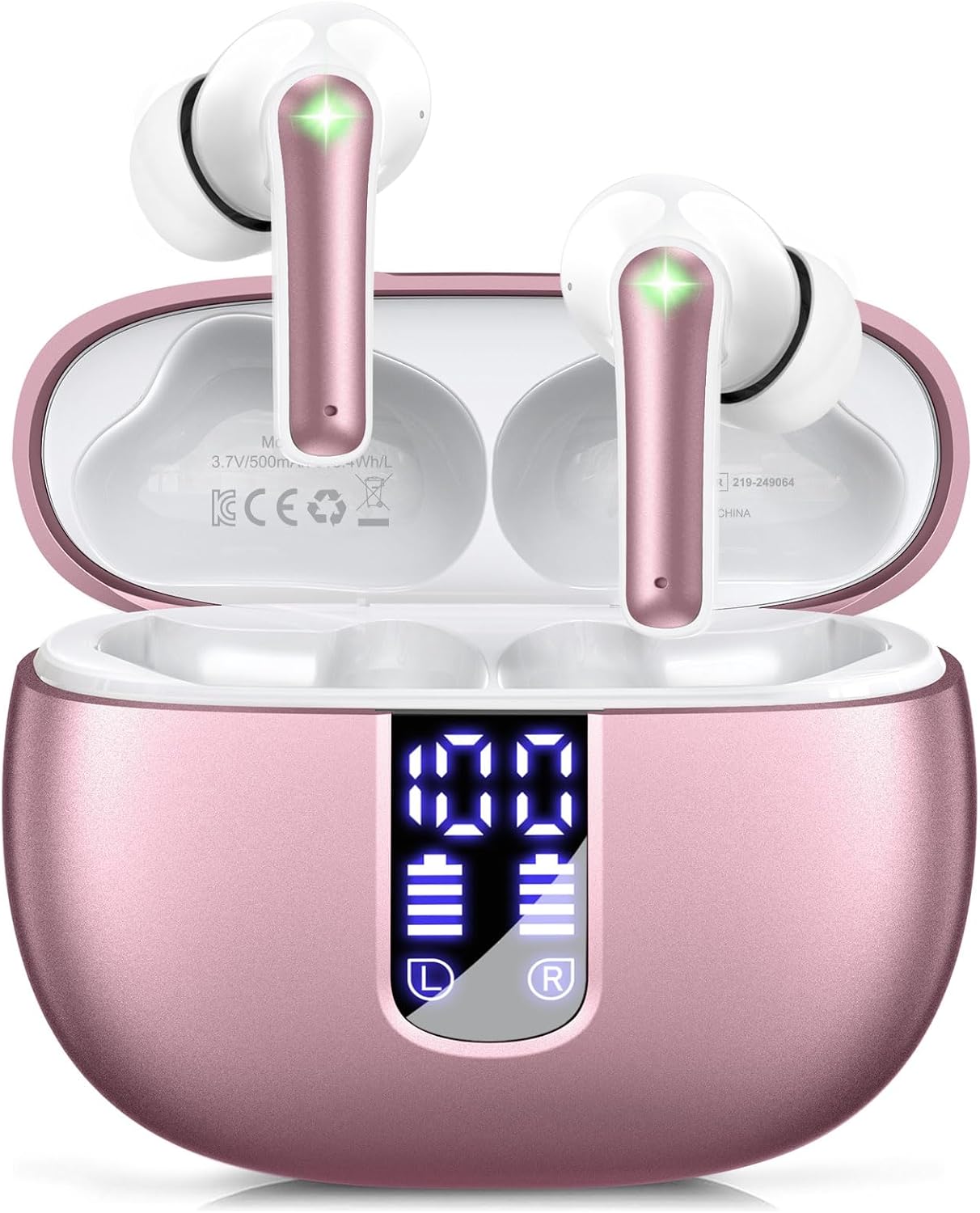 Ear Buds Wireless Earbuds – Bluetooth 5.3 Headphones (48H Playback) Built in Mic with LED Display Charging Case, IP7 Waterproof Earphone for iPhone Andriod Phones Laptop Sports Workout
