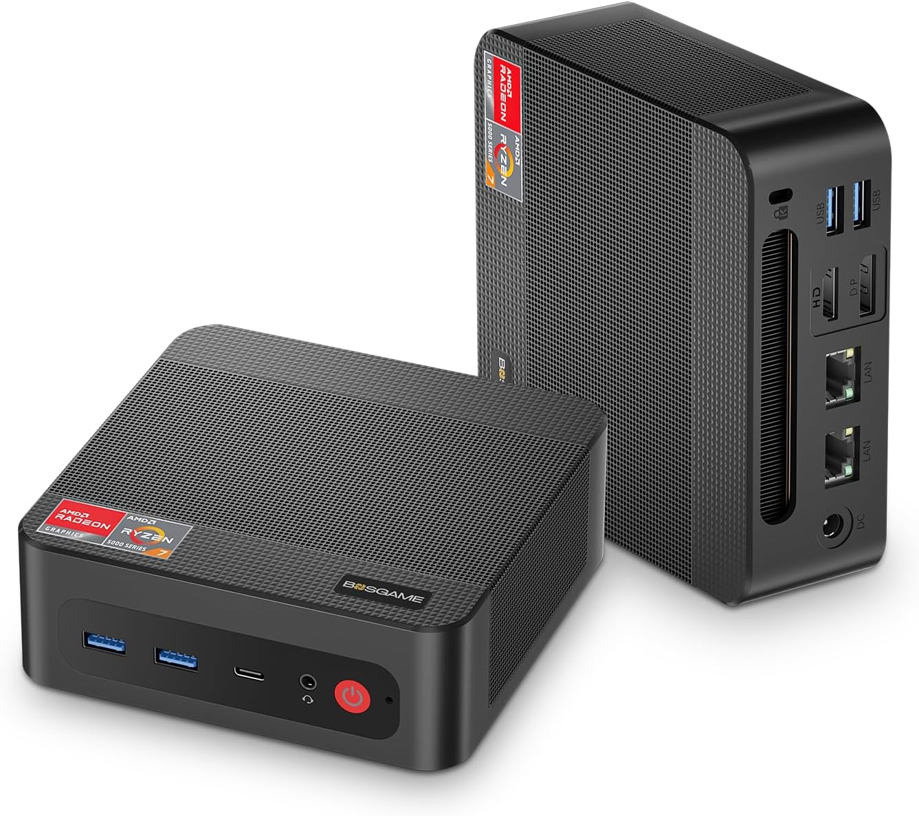 P4 Light Gaming Mini PC, Ryzen 7 5700U, 32GB RAM 1TB SSD, 11 Pro Triple 4K 60HZ Displays Desktop Computers, Support PS3 Emulator Micro PC, HDMI+DP+Type-C, WiFi 6E, BT5.2, Dual 2.5GbE LAN