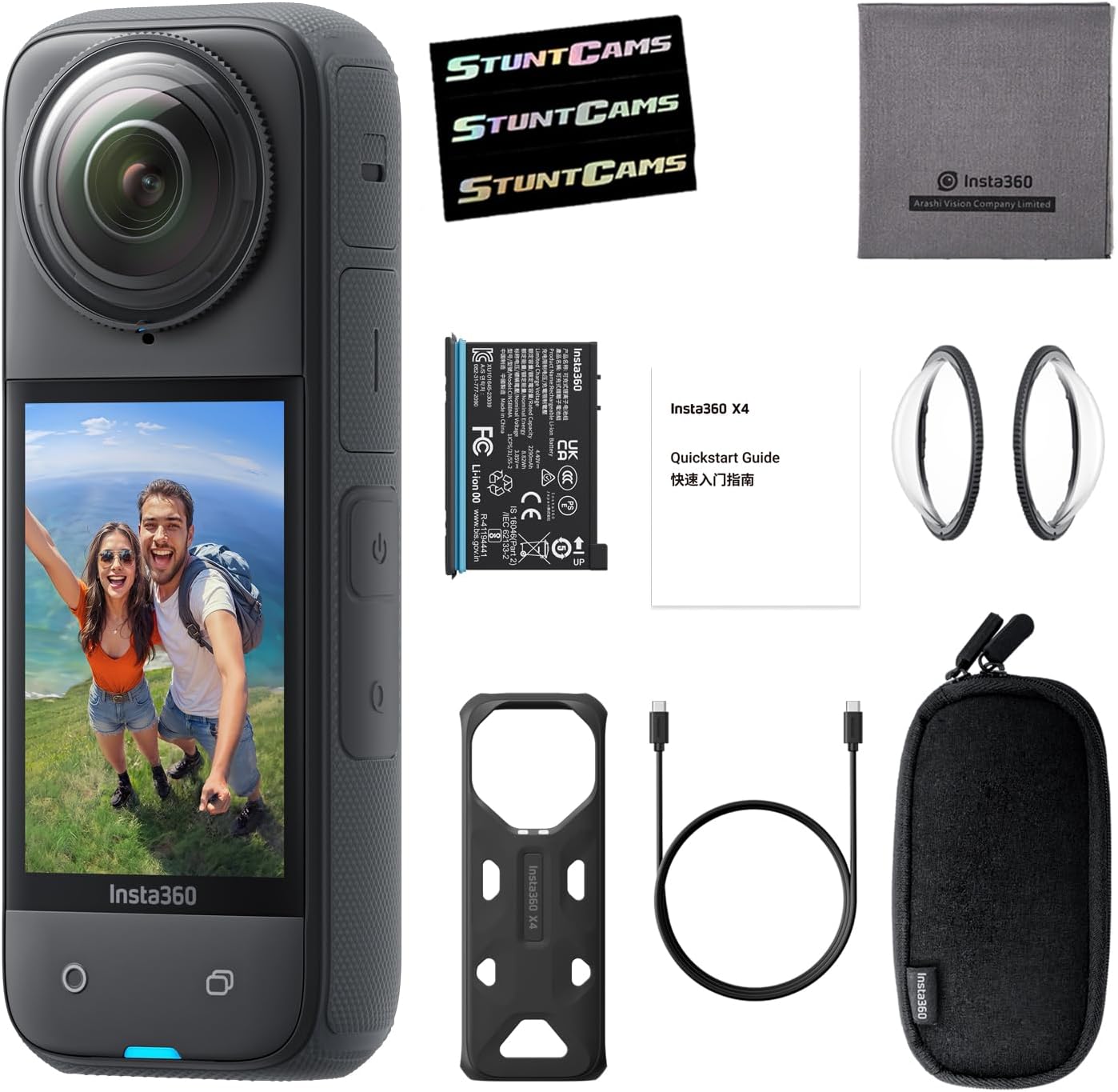 Insta360 X4 – Waterproof 8K 360 Action Helmet Camera, 4K Wide-Angle Video, Invisible Selfie Stick Effect, Removable Lens Guards, 135 Min Battery Life, Sports, Content, Travel, Outdoor Creator