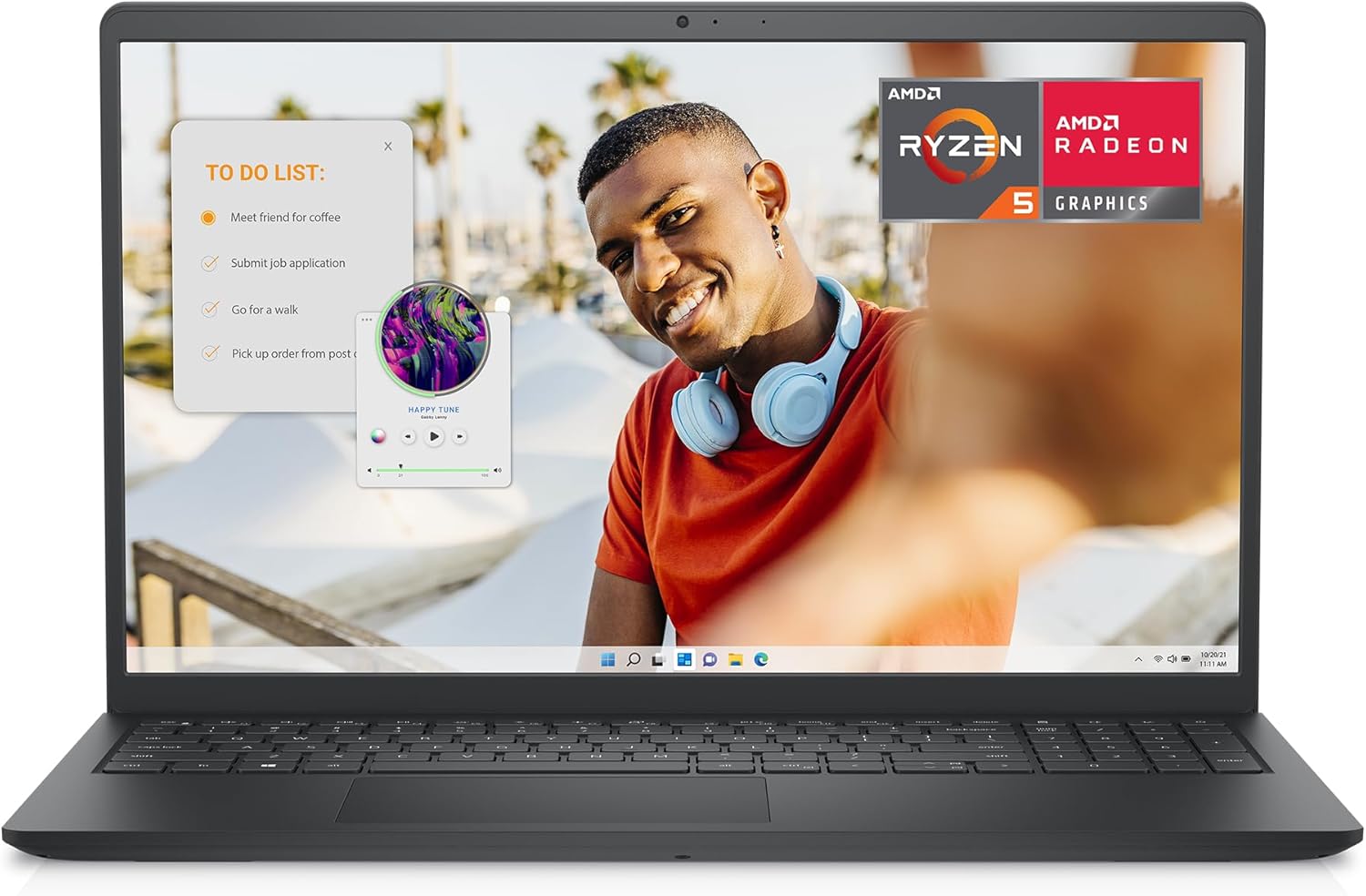 Dell Inspiron 15 3535 Laptop – 15.6-inch FHD (1920 x 1080) Display, AMD Ryzen 5 7520U Processor, 8GB DDR4 RAM, 512GB SSD, AMD Radeon Graphics, Windows 11 Home, 6-Months Migrate – Carbon Black