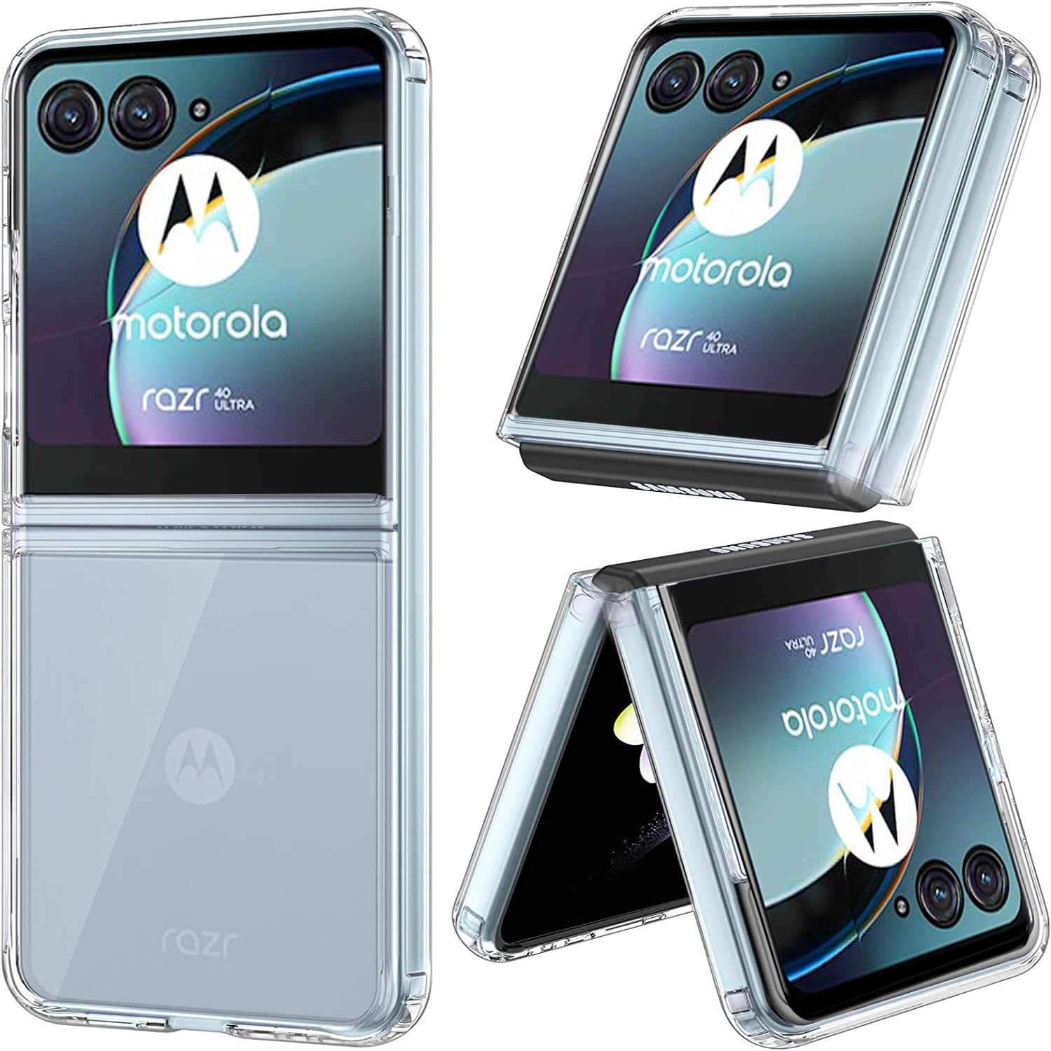 for Motorola Razr 40 Ultra/Razr Plus Case, Acrylic Transparent Hard Clear Hybrid Cover Non-Yellow Shockproof Bumper Slim Thin Case Cover for Motorola Razr 40 Ultra (Clear)