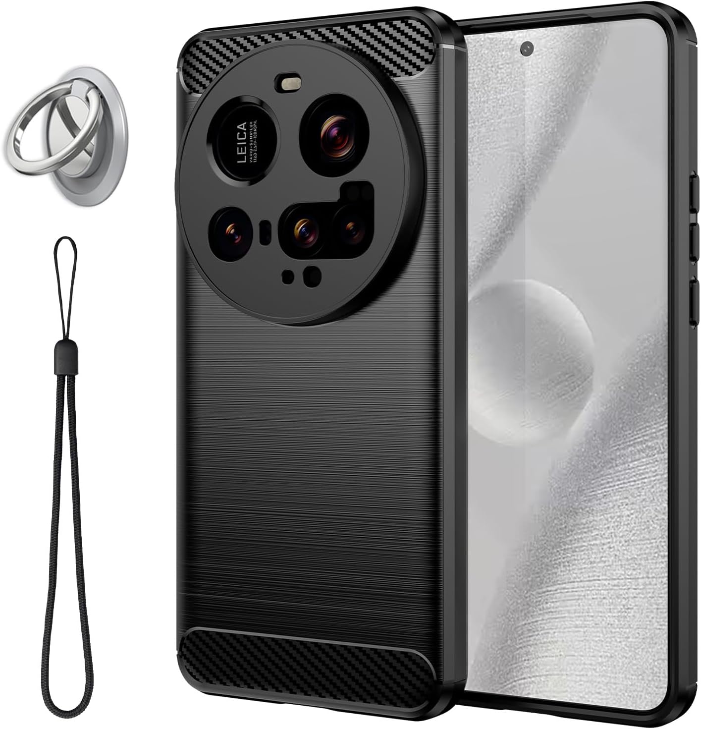 [3 in 1] Case for Xiaomi 15 Ultra, Flexible TPU Shock-Absorption Drop Protection Slim Cover for Xiaomi 15 Ultra,Anti-Scratch,Anti-Slip,Shockproof(Black)