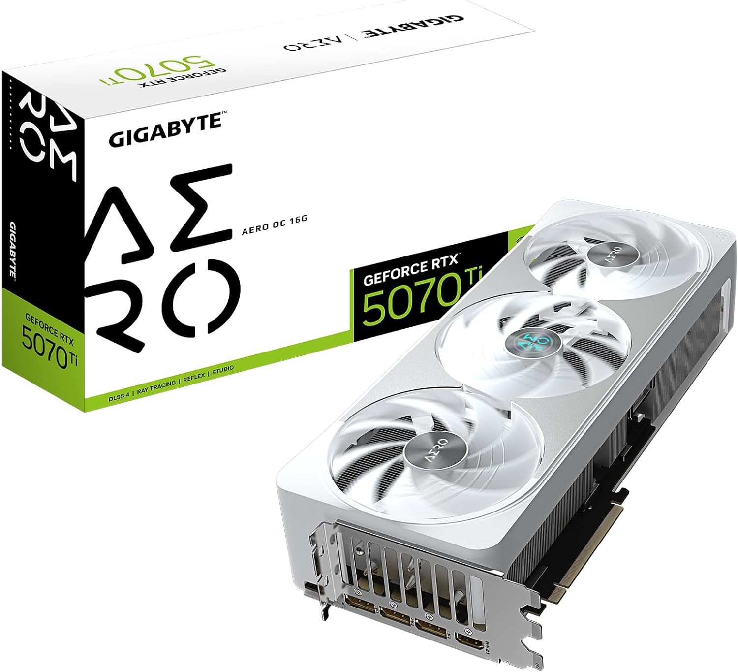 GIGABYTE GeForce RTX 5070 Ti AERO OC 16G Graphics Card, 16GB 256-bit GDDR7, PCIe 5.0, WINDFORCE Cooling System, GV-N507TAERO OC-16GD Video Card