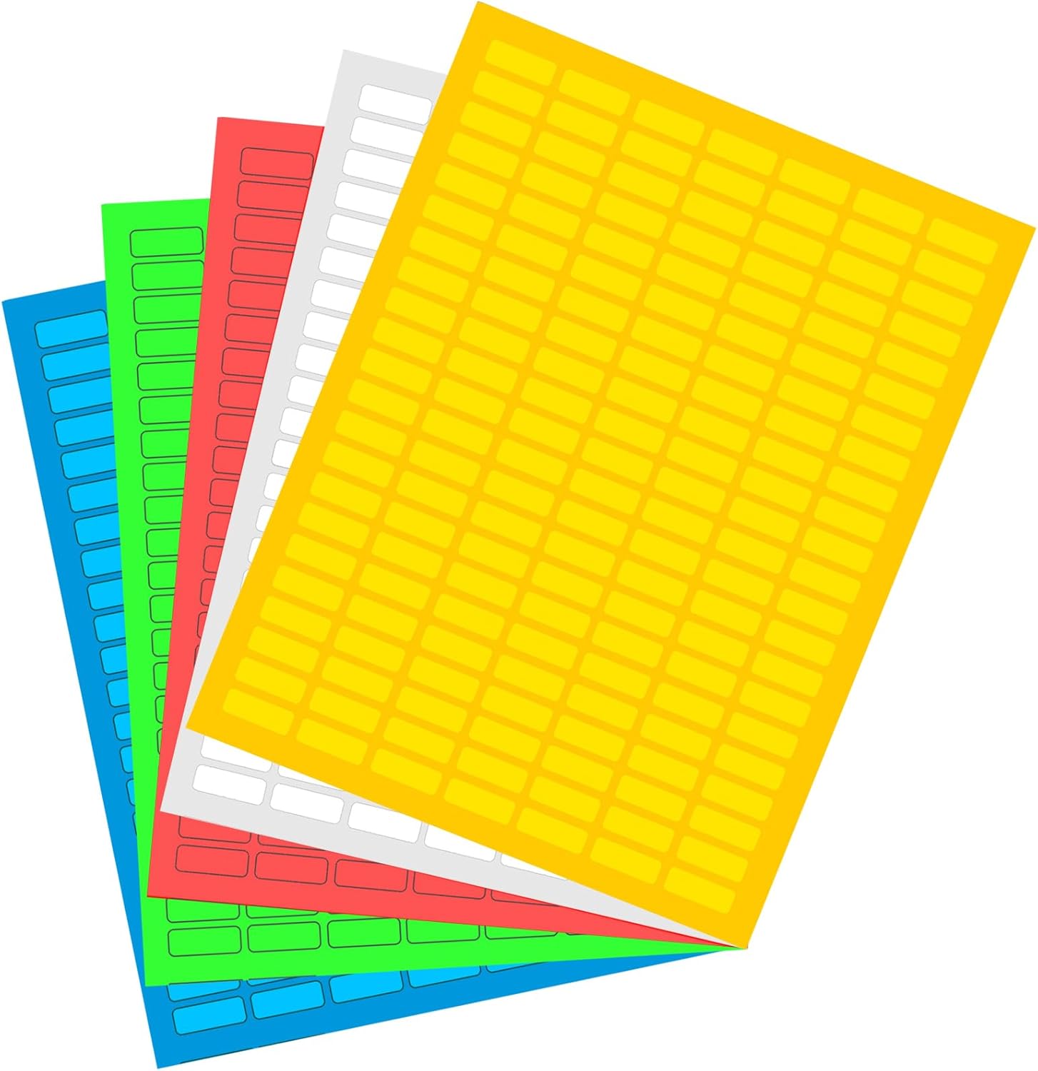 Small White Rectangular Labels + Color Printable Labels – 1540 Value Pack – Coding Labels Produce Excellent Results with Standard Laser Printer-Template Included