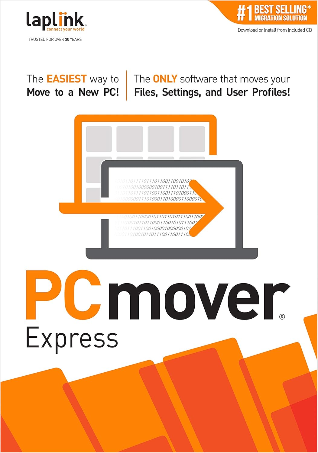 Laplink PCmover Express | Instant Download | Single Use License | Moves Files, and Settings to Your New PC