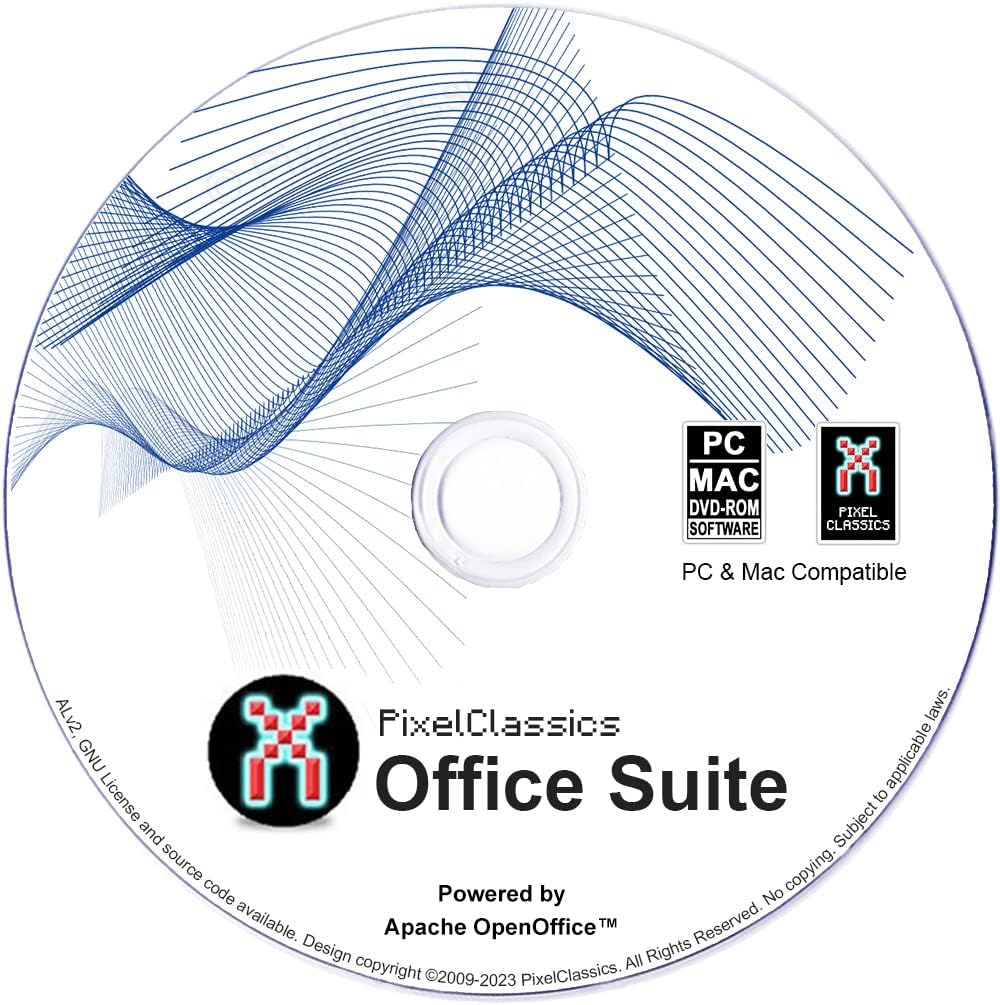 Office Suite 2025 on CD DVD Disc | Compatible with Microsoft Office 2024 2021 365 2019 2016 2013 2010 2007 Word Excel PowerPoint | Powered by Apache OpenOffice for Windows 11 10 8 7 Vista XP PC & Mac