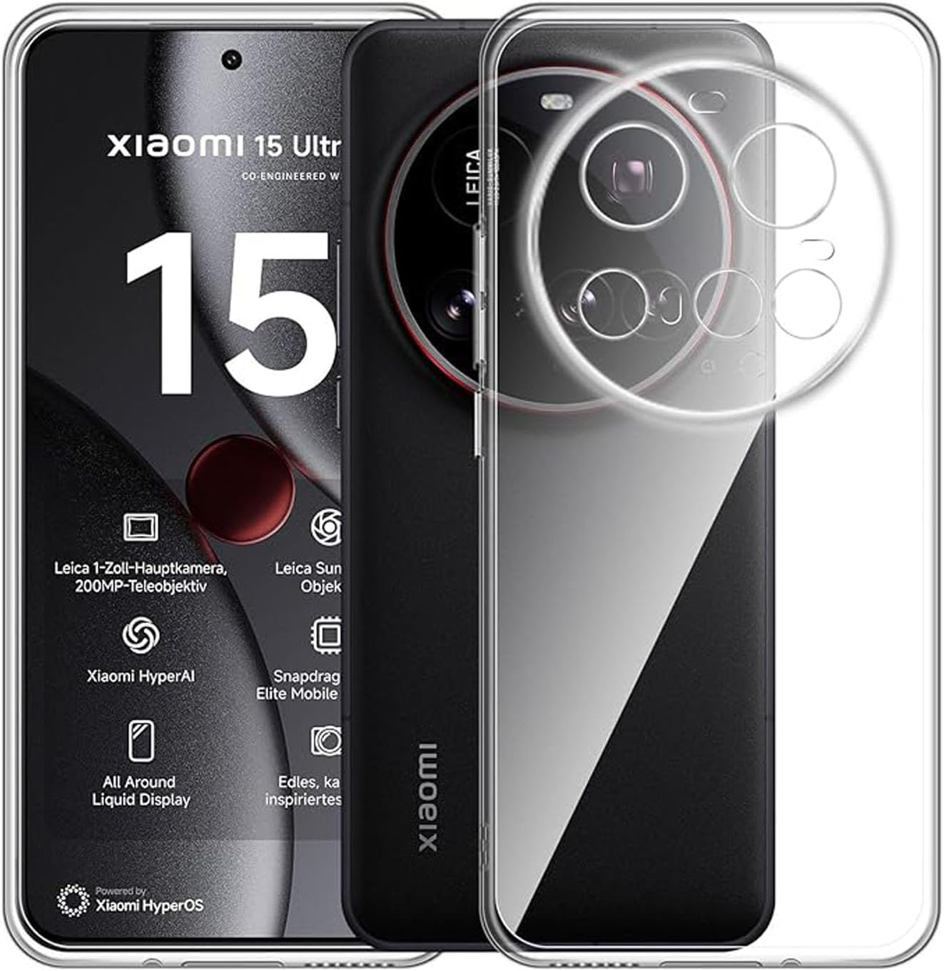 for Xiaomi 15 Ultra Case, Scratch-Resistant Back, Crystal Clear, Non-Yellowing, Shockproof Slim Phone Case for Xiaomi15 Ultra