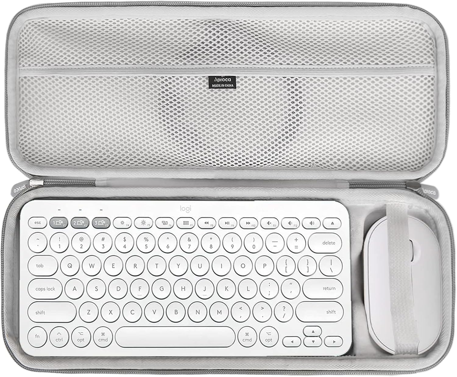 Aproca Grey Hard Travel Storage Case, for LogitechPebble 2 Combo K380 K380s Bluetooth Keyboard and Logitech Pebble M350 i345 Mouse (Case Only)