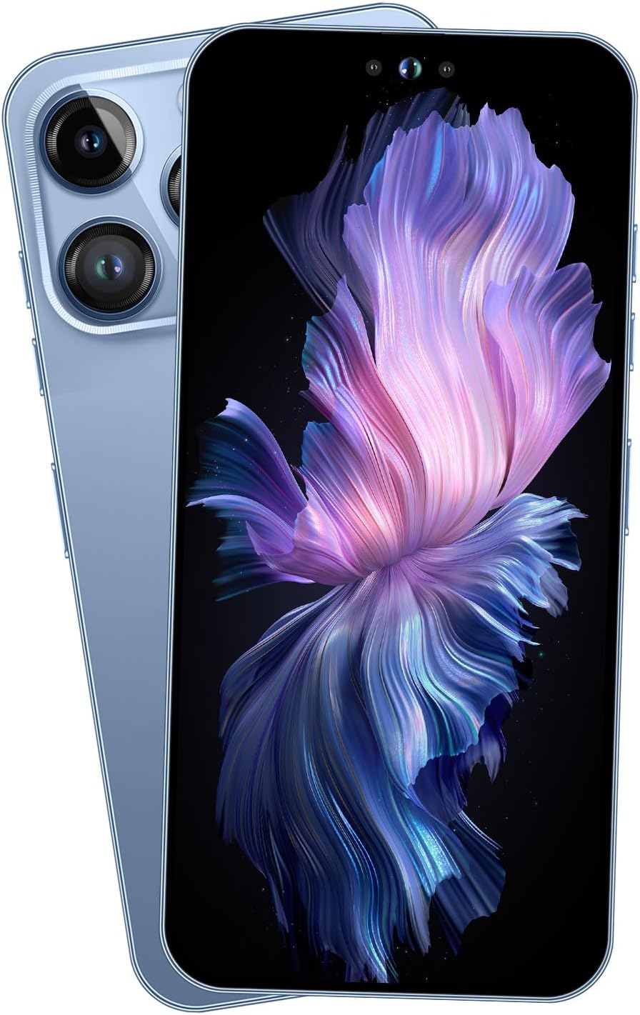14PROMA X Unlocked Cell Phone,Long Battery Life 6.82″ HD Screen Unlocked Phones,Android13 12+512GB Smartphone with 128G Memory Card,Dual SIM/Fingerprint Lock/Face ID/GPS (Blue)
