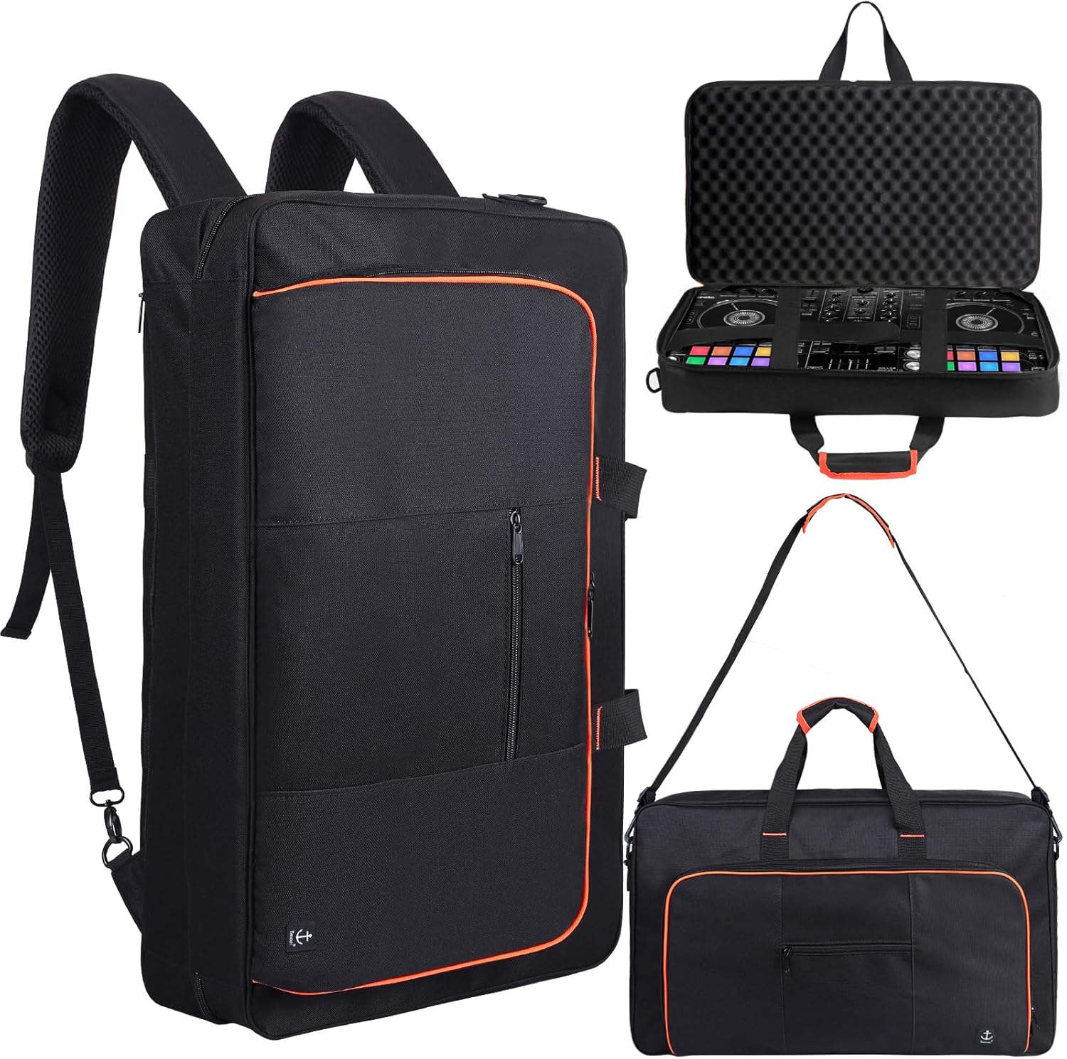 DJ Controller Case for DDJ-FLX4/ 200/400/SR2/REV1 Numark Party Mix 2/Mixtrack Platinum FX With Thick EVA Padding, Adjustable Shoulder Strap,Fits Up to 15.6″ Laptops– Perfect for DJ and Music Producers