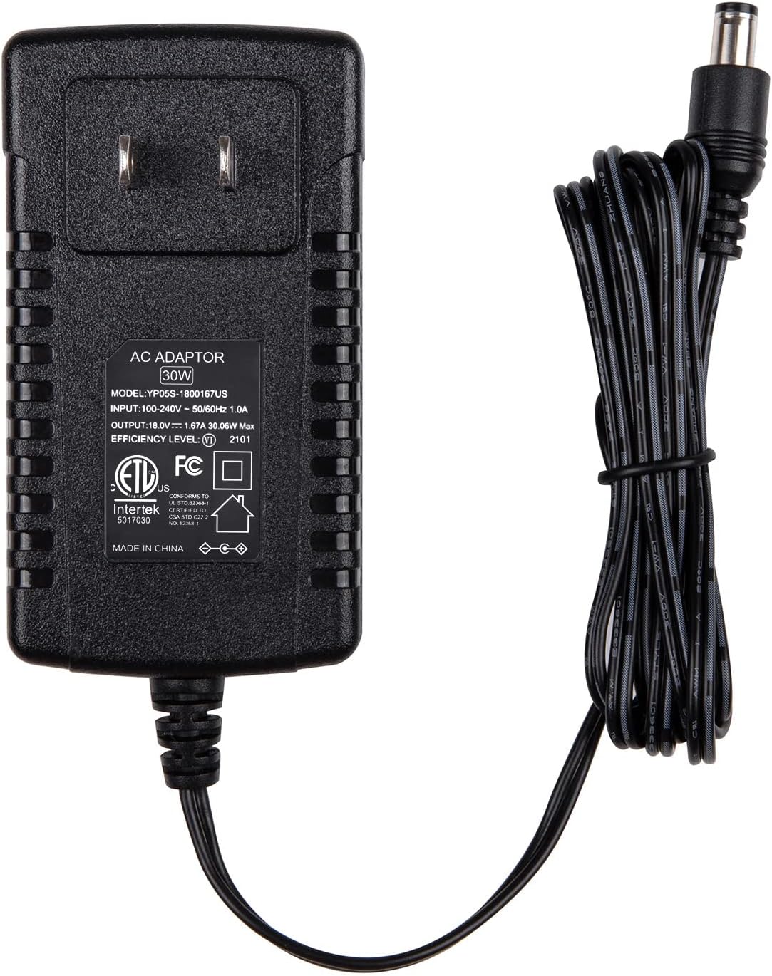 30W Power Adapter Cord for Echo Show 21 and 15, Show 10 and 8, Echo (4th Gen.), Echo (3rd Gen.) – Wall Charger Plug Long Cable 5ft, Black