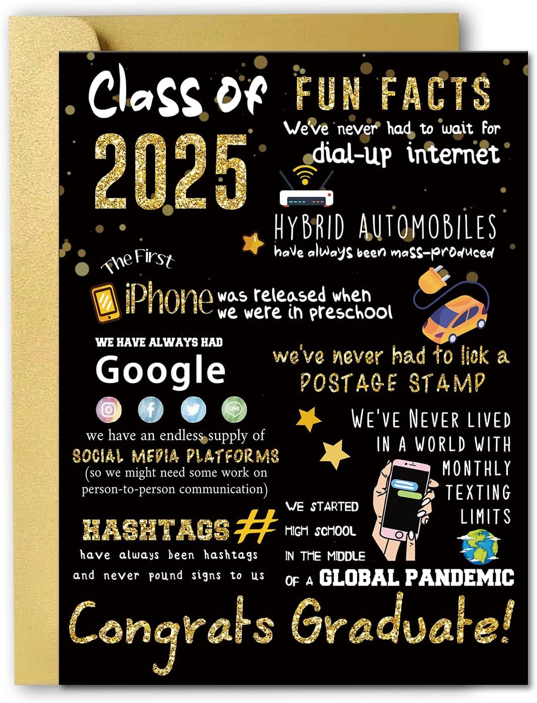 Big 2025 Graduation or Congratulations Card, Graduation Party Decorations for Her Him, Large Graduation Card for Men Women, Graduation Gifts Friends