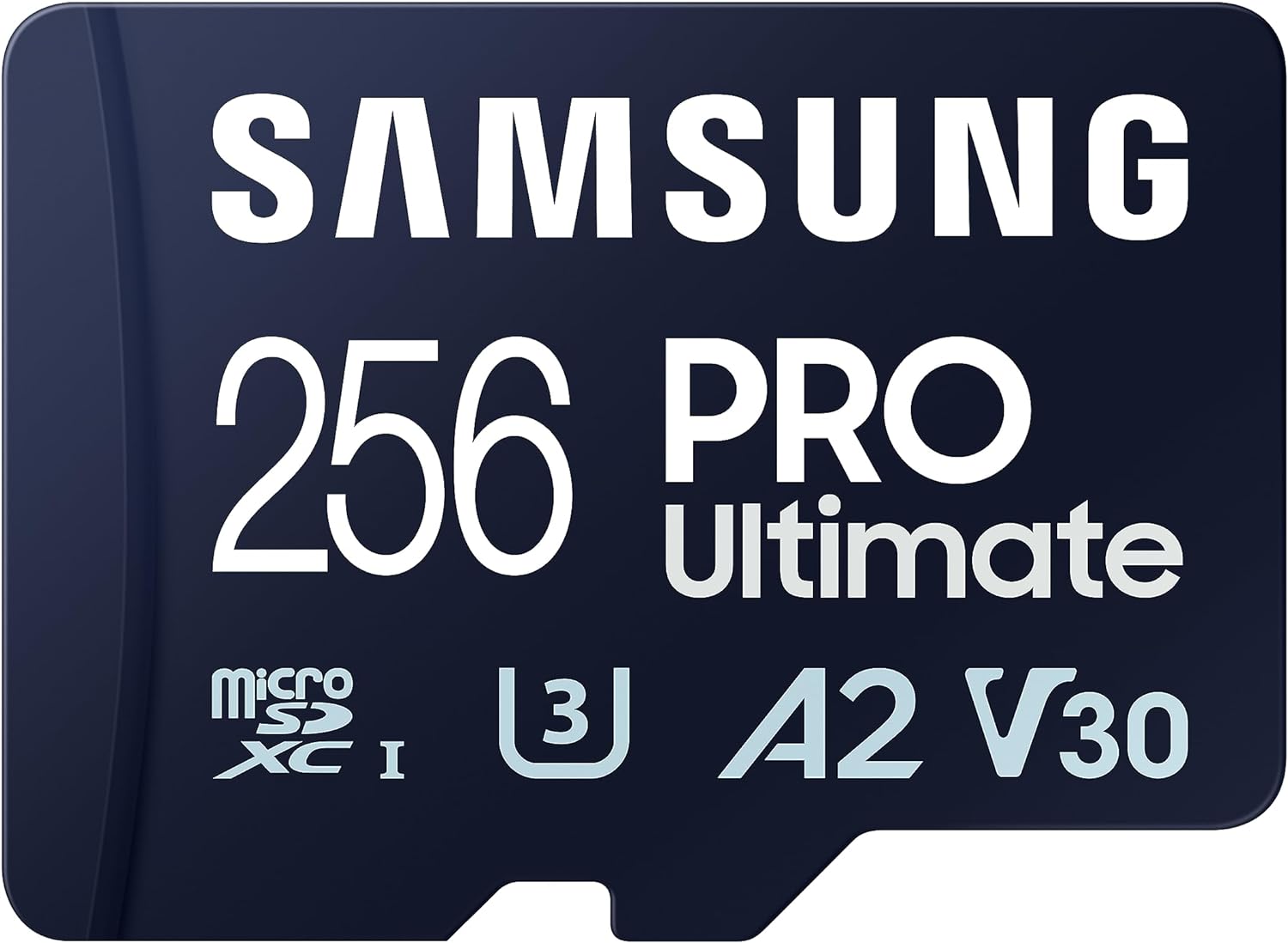 Samsung PRO Ultimate microSD Memory Card + Adapter, 256GB microSDXC, Up to 200 MB/s, 4K UHD, UHS-I, Class 10, U3,V30, A2 for GoPRO Action Cam, DJI Drone, Gaming, Phones, Tablets, MB-MY256SA/AM