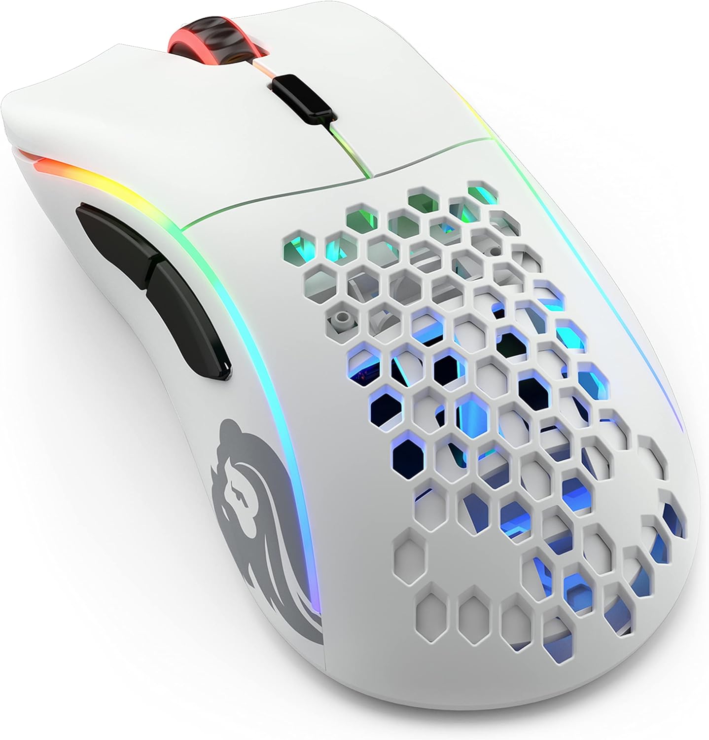 Glorious Model D Wireless Gaming Mouse – 69g Superlight, Lag Free 2.4Ghz Wireless, Up to 71 Hour Battery, RGB, BAMF Sensor, Ergonomic, 6 Buttons – Matte White