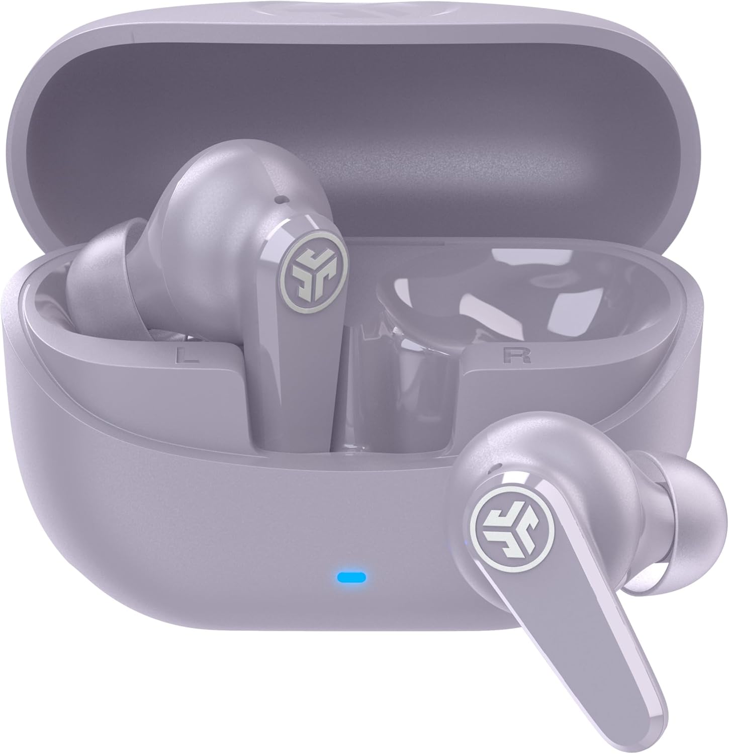 JLab Go Pods ANC True Wireless Bluetooth Earbuds & Charging Case, Lilac, Hybrid Active Noise canceling + Be Aware for Safe Listening, 26+ Hours Total Playtime, Clear Calls, Custom Sound via App