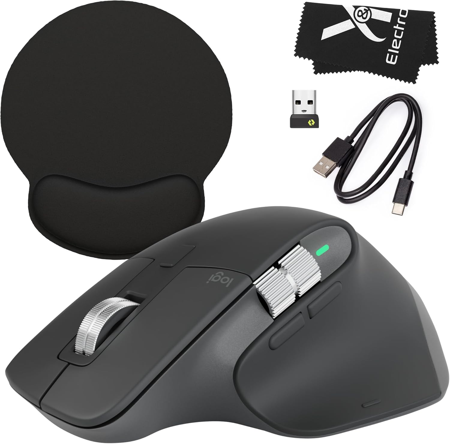 Logitech MX Master 3S – Wireless Mouse Logitech MX Master 3S – Ergonomic Mouse for Mac OS, Windows, Chrome or Linux (Graphite) – Mousepad and Microfiber Cloth