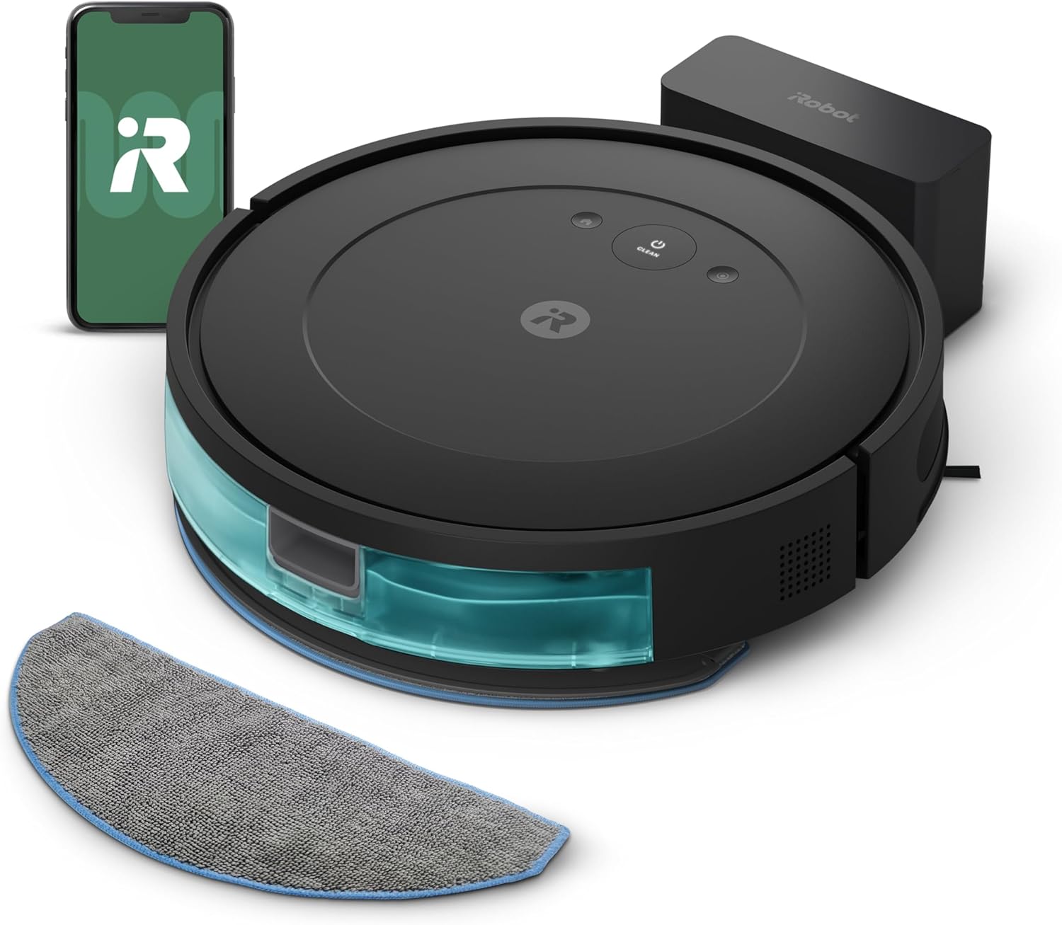 iRobot Roomba Robot Vacuum and Mop Combo (Y0140) – Vacuums & mops, Easy to use, Power-Lifting Suction, Multi-Surface Floors, Smart Navigation, Cleans in Neat Rows, Self-Charging, Bagless, Space-Saving