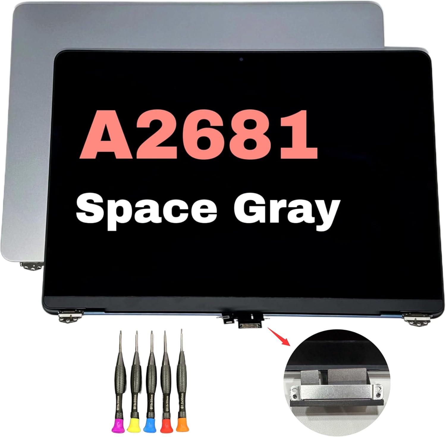 2022 Original New 13″ A2681 LCD Screen for MacBook Air M2 EMC 4074 A2681 LCD Screen Replacement (Space Gray)