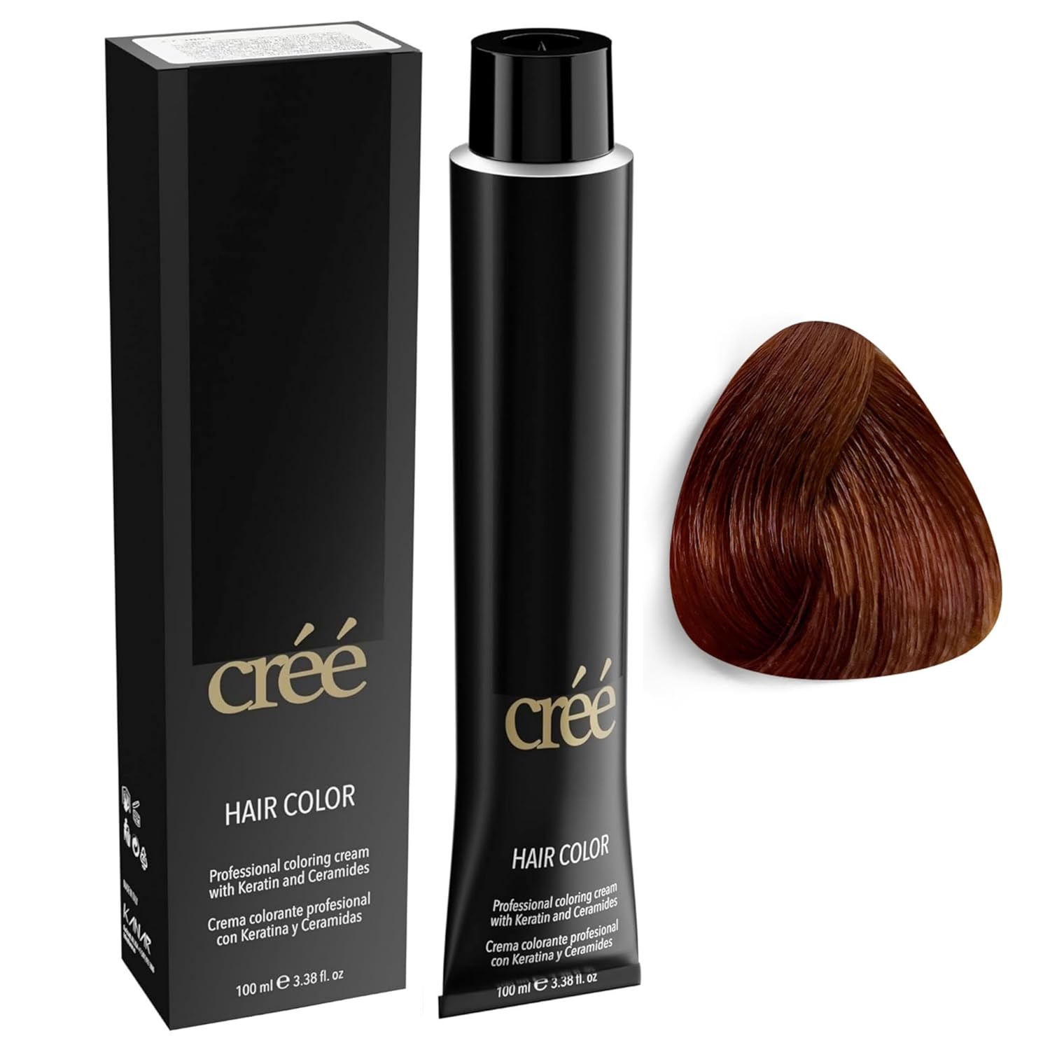 Cree Professional Permanent Hair Color, 100ml – 3.4 fl.oz. (Amber 7.84)