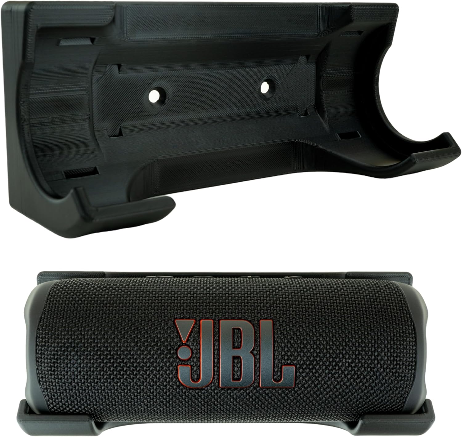 Speaker Mount for JBL Flip 6 Portable Speaker | Wall, Ceiling, Pole Mount, Desktop Stand | Shelf Bracket Holder for Home, Office, Car, Truck, Boat, Golf Cart | Adjustable Straps Included (Black)
