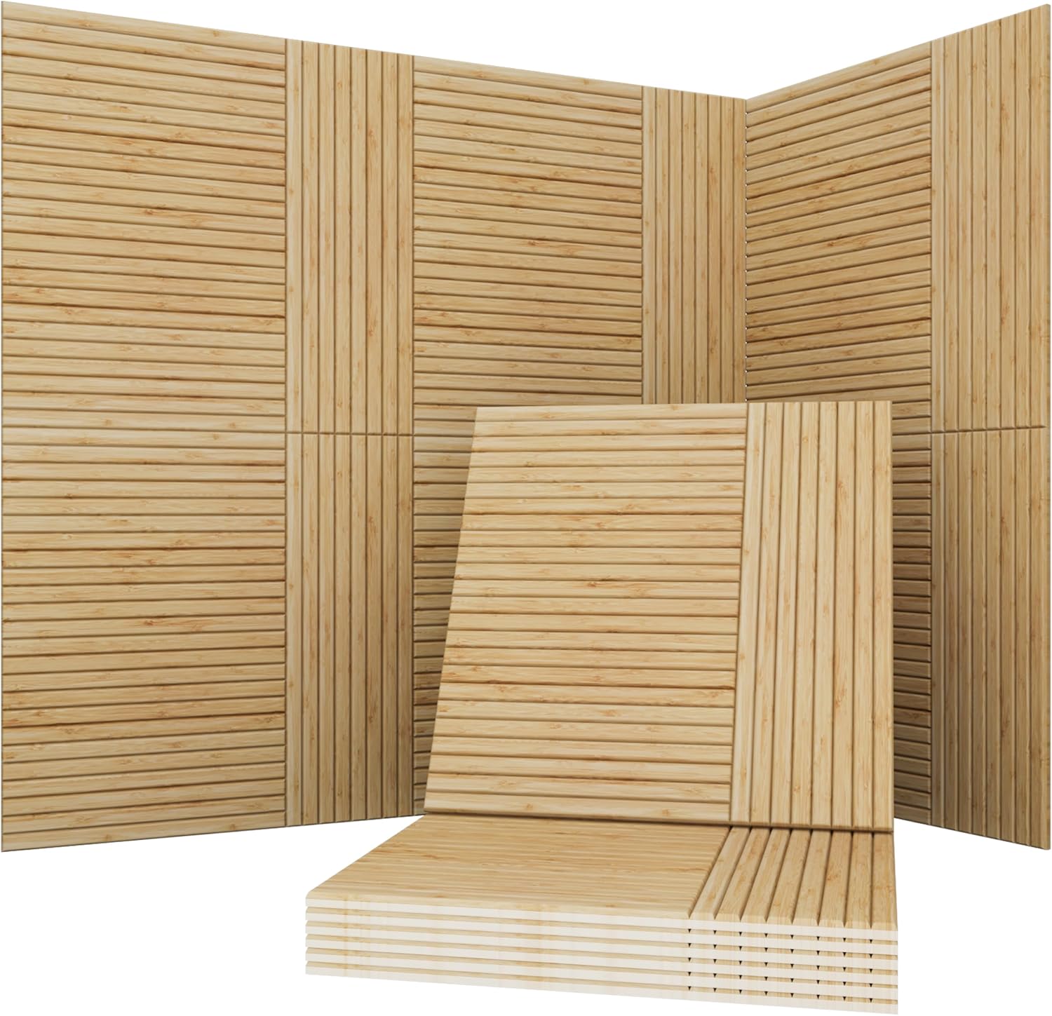 Acoustical Wall Panels, 6-Piece 24 X 24 Inches Art Acoustic Panels, Decorative Acoustic Panels, Acoustic Wall Panels, Sound Absorbing Wall Art, Zen Split