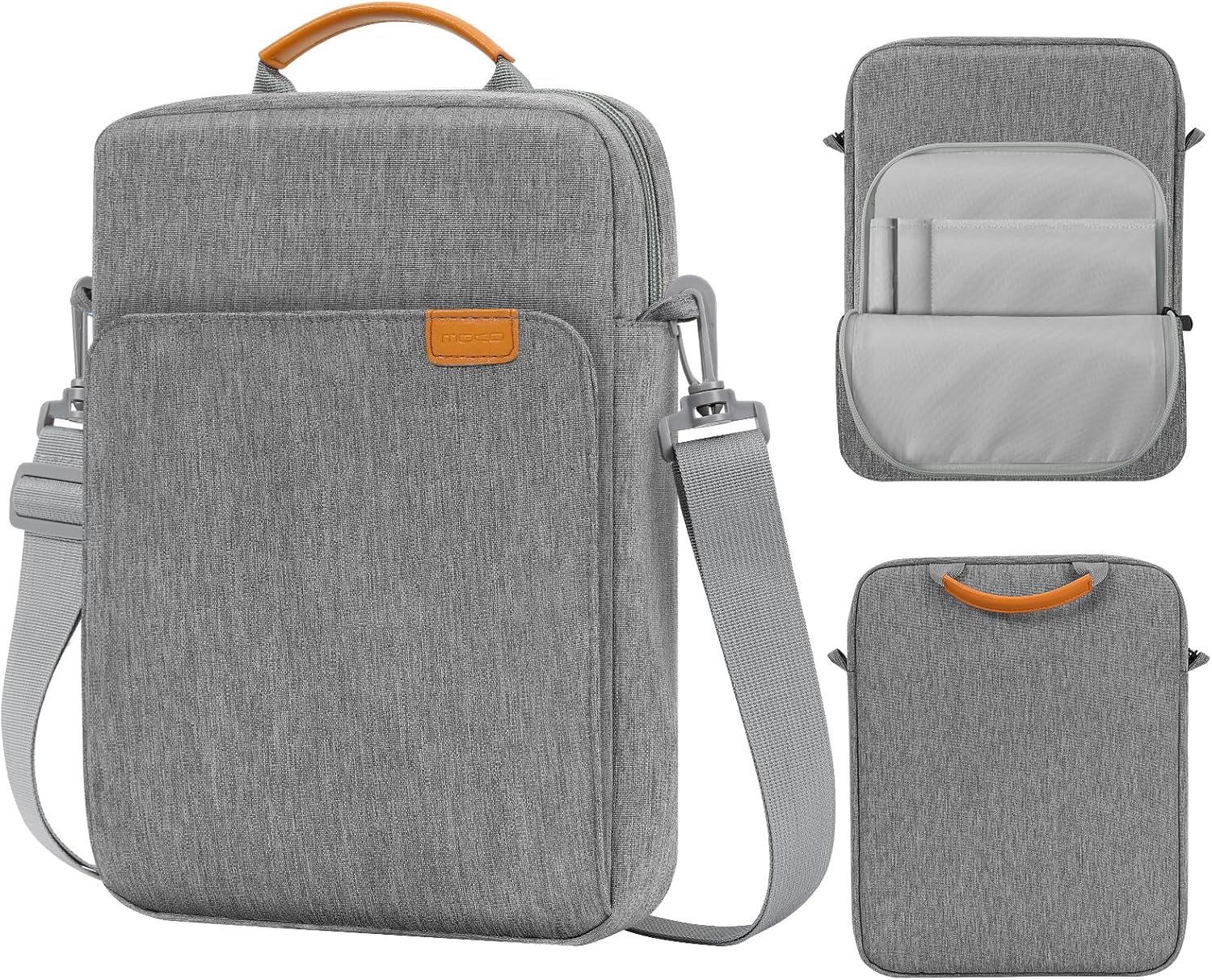 MoKo 13.3-14 Inch Laptop Sleeve Bag Fits MacBook Pro M3/M2 14″ 2023, MacBook Pro 13″ M2, New MacBook Air 13.6″ M3/M2 2024/2022,Tab S8 Ultra 14.6″,Handle Carrying Case with Shoulder Strap, Dark Gray