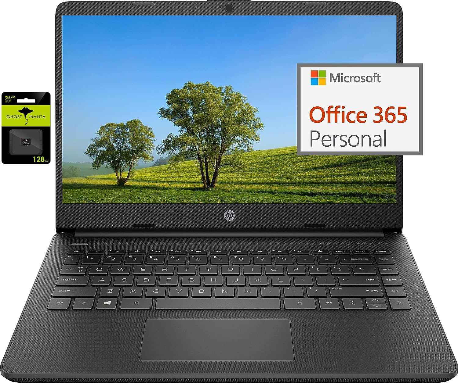 HP 14″ Ultral Light Laptop for Students and Business, Intel Quad-Core N4120, 8GB RAM, 192GB Storage(64GB eMMC+128GB Micro SD), 1 Year Office 365, Webcam, HDMI, WiFi, USB-A&C, Win 11 S