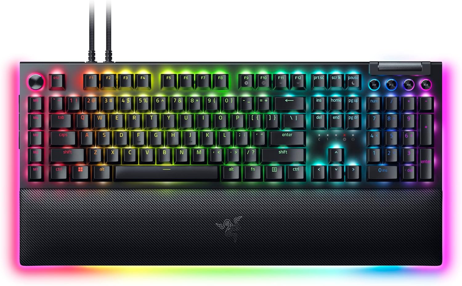 Razer BlackWidow V4 Pro Wired Mechanical Gaming Keyboard: Yellow Switches Linear & Silent – Doubleshot ABS Keycaps – Command Dial – Chroma RGB – Magnetic Wrist Rest – Snap Tap