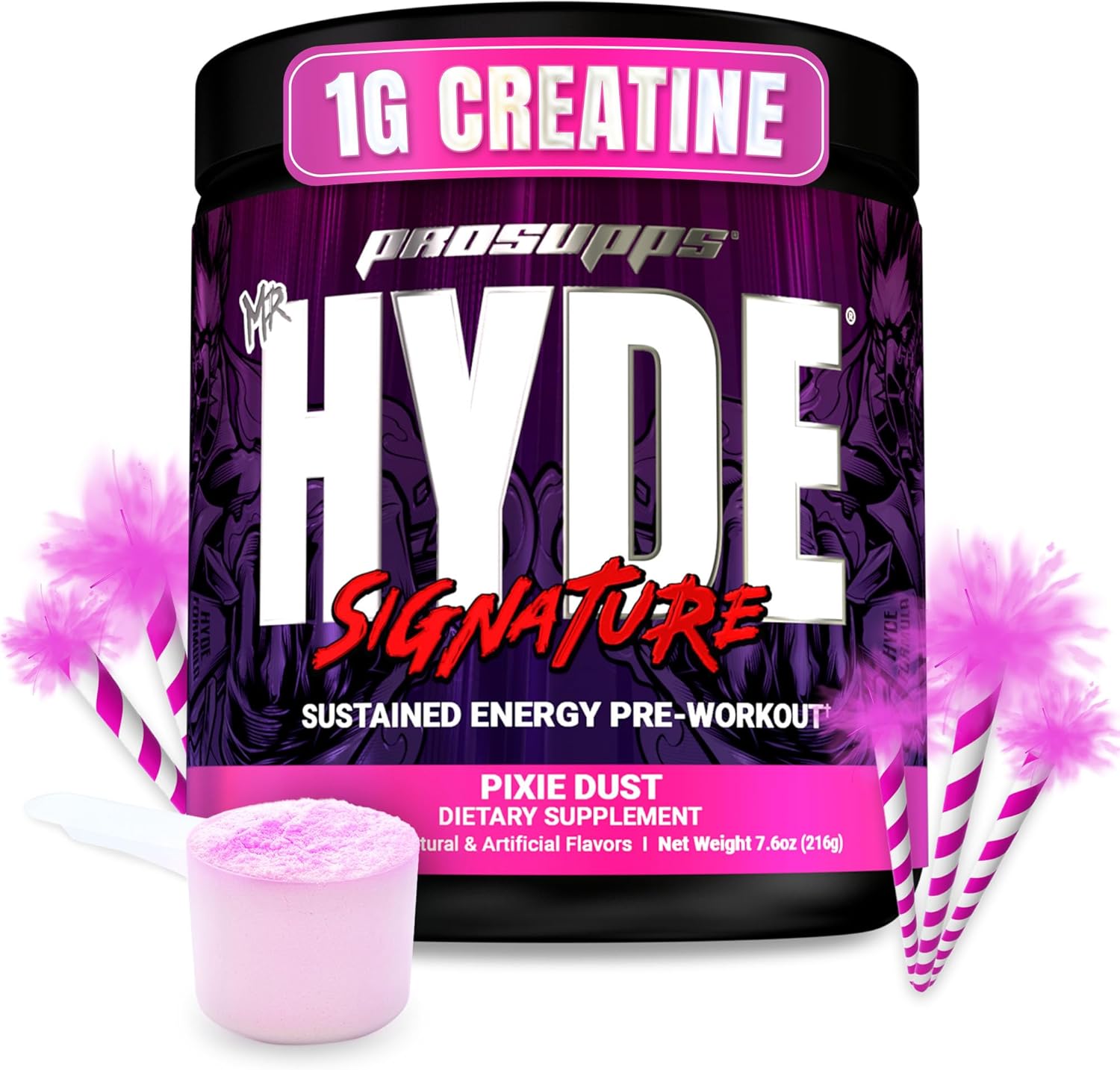 PROSUPPS Mr. Hyde Signature Pre Workout Powder with Creatine, Beta Alanine & Caffeine – Performance, Energy & Endurance – Clean Fitness & Gym Supplements for Men & Women (Pixie Dust, 30 Servings)
