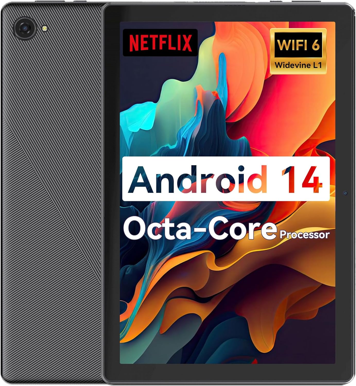 Tablet,10.1″ Android Tablet with Octa-core Processor 8GB RAM 64GB ROM HD IPS Touchscreen 8H Battery, Wi-Fi 6, BT 5.0, Dual Camera, Google Tablets 2025