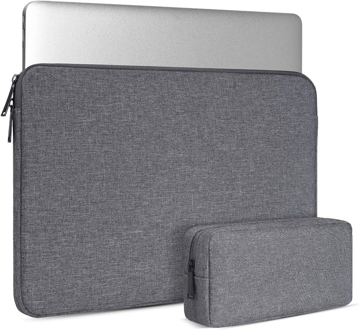 15.6 16 Inch Laptop Case for Dell Inspiron 15 3000 5000, Asus VivoBook 15.6/Asus Chromebook/Asus ROG/Asus Zenbook 15.6, MacBook Pro 16 Inch A2141/HP OMEN 15, Notebook Sleeve Bag with Small Case, Grey