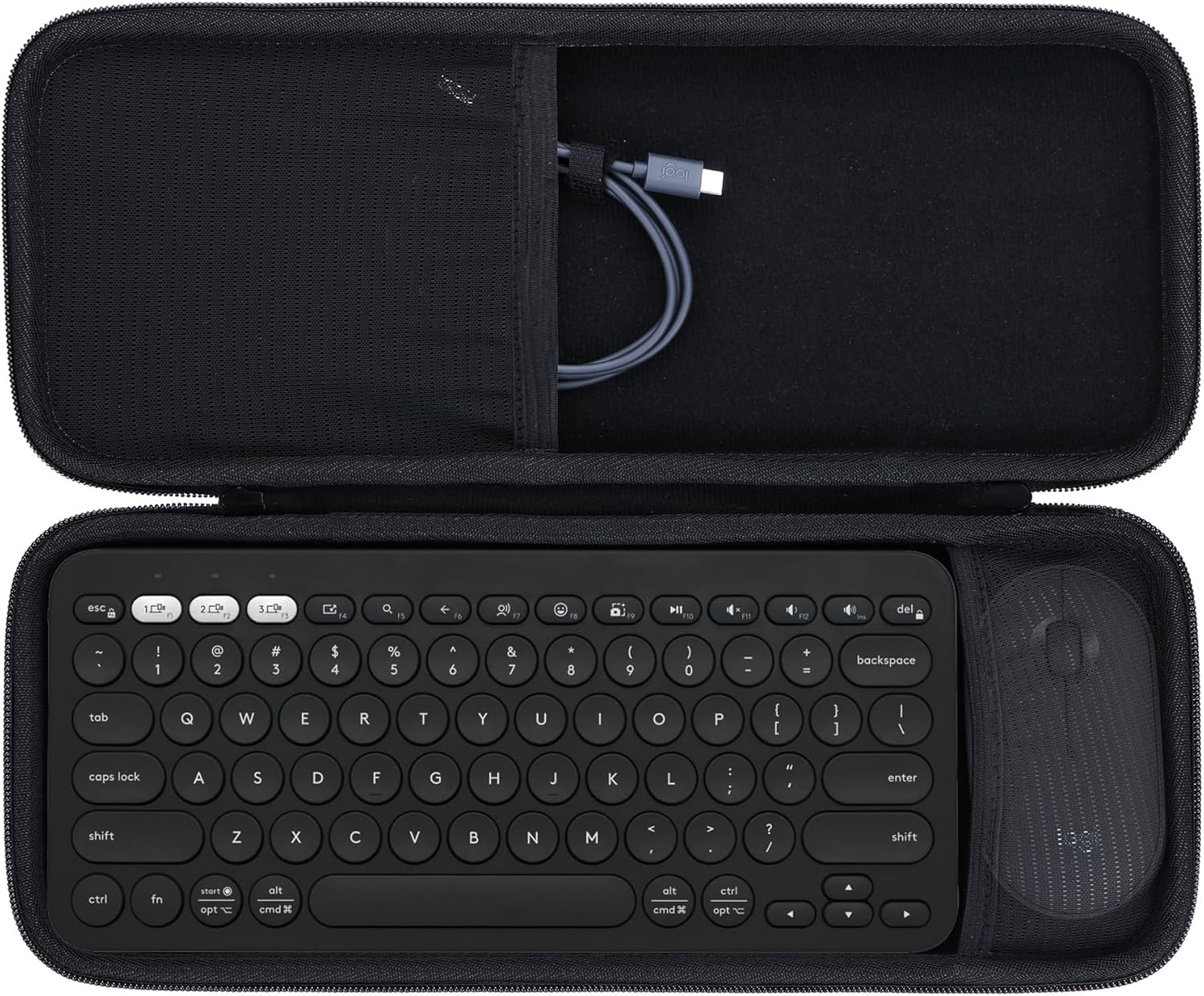 Hard Carry Case Compatible with Logitech Pebble Keys 2 Combo K380s K380 Keyboard + M350 Pebble Mouse Combo (Black Case)