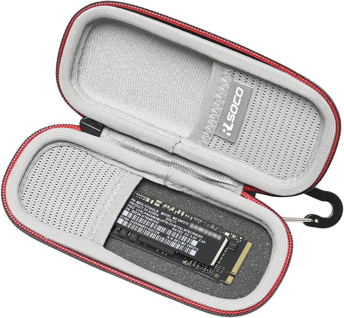 RLSOCO Hard Case for Kingston NV2 & Works with Samsung 990 EVO/980 Pro/990 Pro/970 EVO Plus 1TB/2TB/4TB/500GB NVMe Internal Solid State Drive (Case Only)