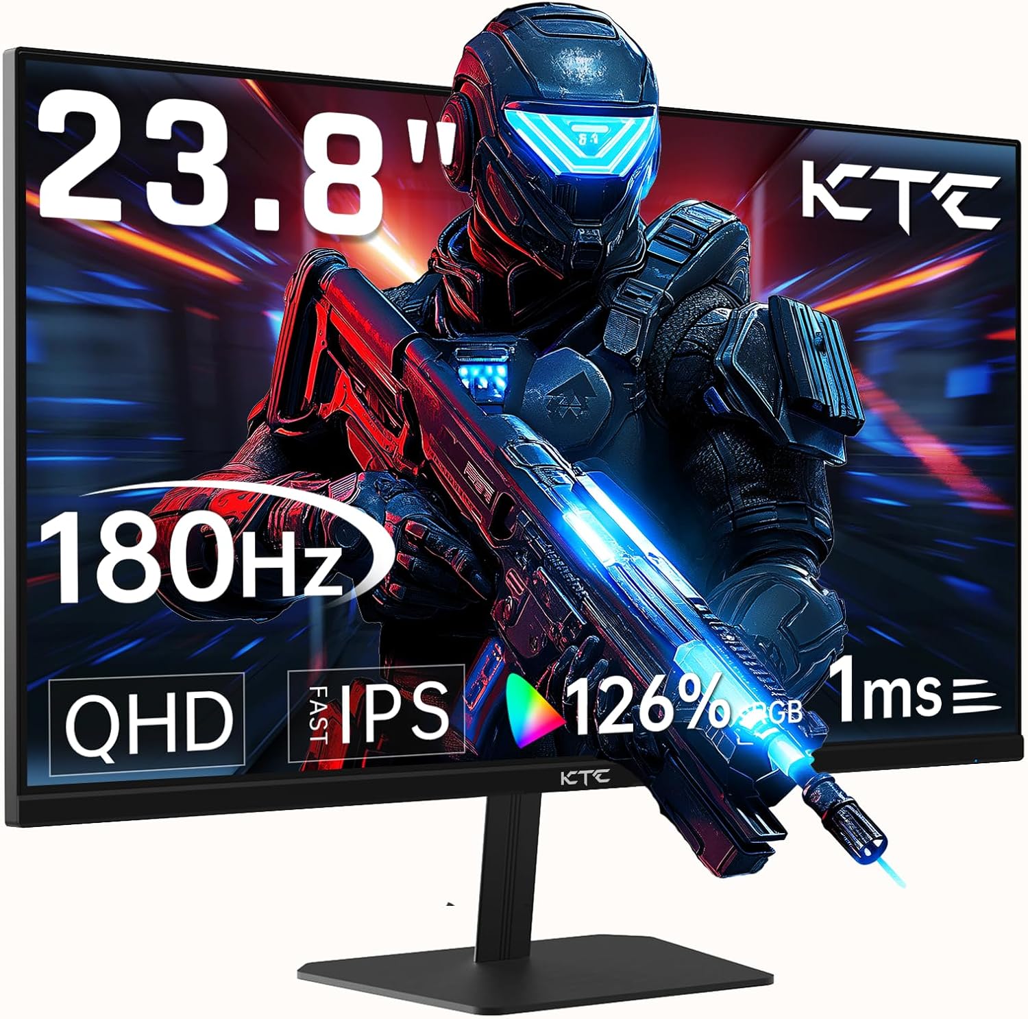24 Inch 180Hz Gaming Monitor, 2K QHD Fast IPS PC Gaming Monitor, 1440p 1ms Computer Monitor 144Hz, G-Sync and FreeSync Compatibility, HDR Support, HDMI Displayport, VESA, Q24T09