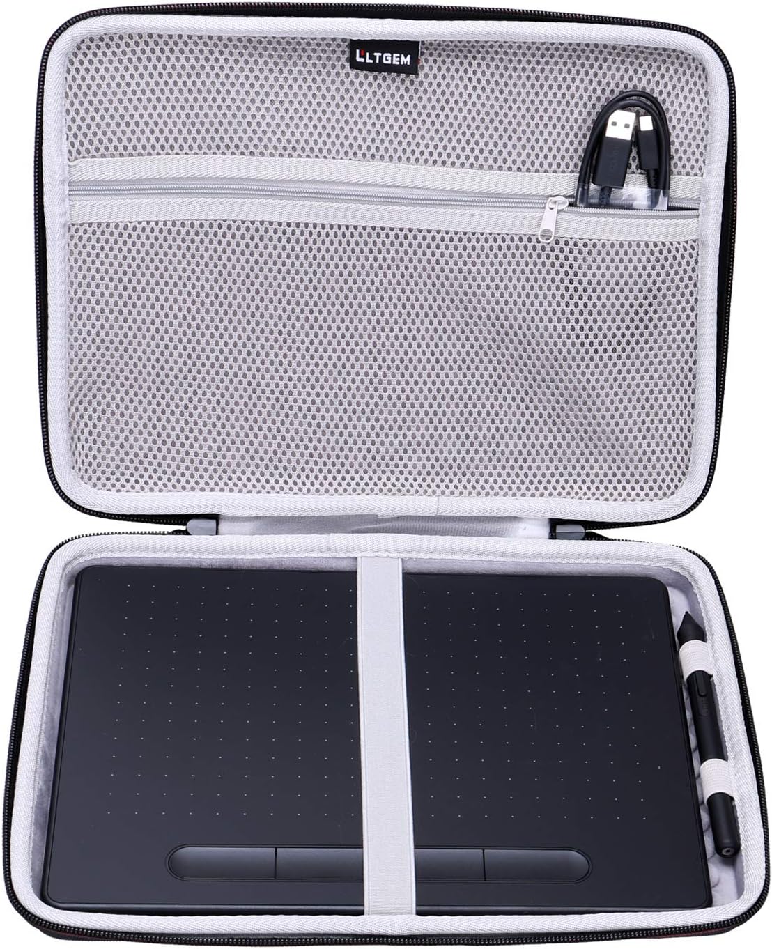 LTGEM Tablet Case for Wacom Intuos Medium Bluetooth Graphics Drawing Tablet fits Model # CTL6100 – Hard Protective Cases for Travel and Home Storage