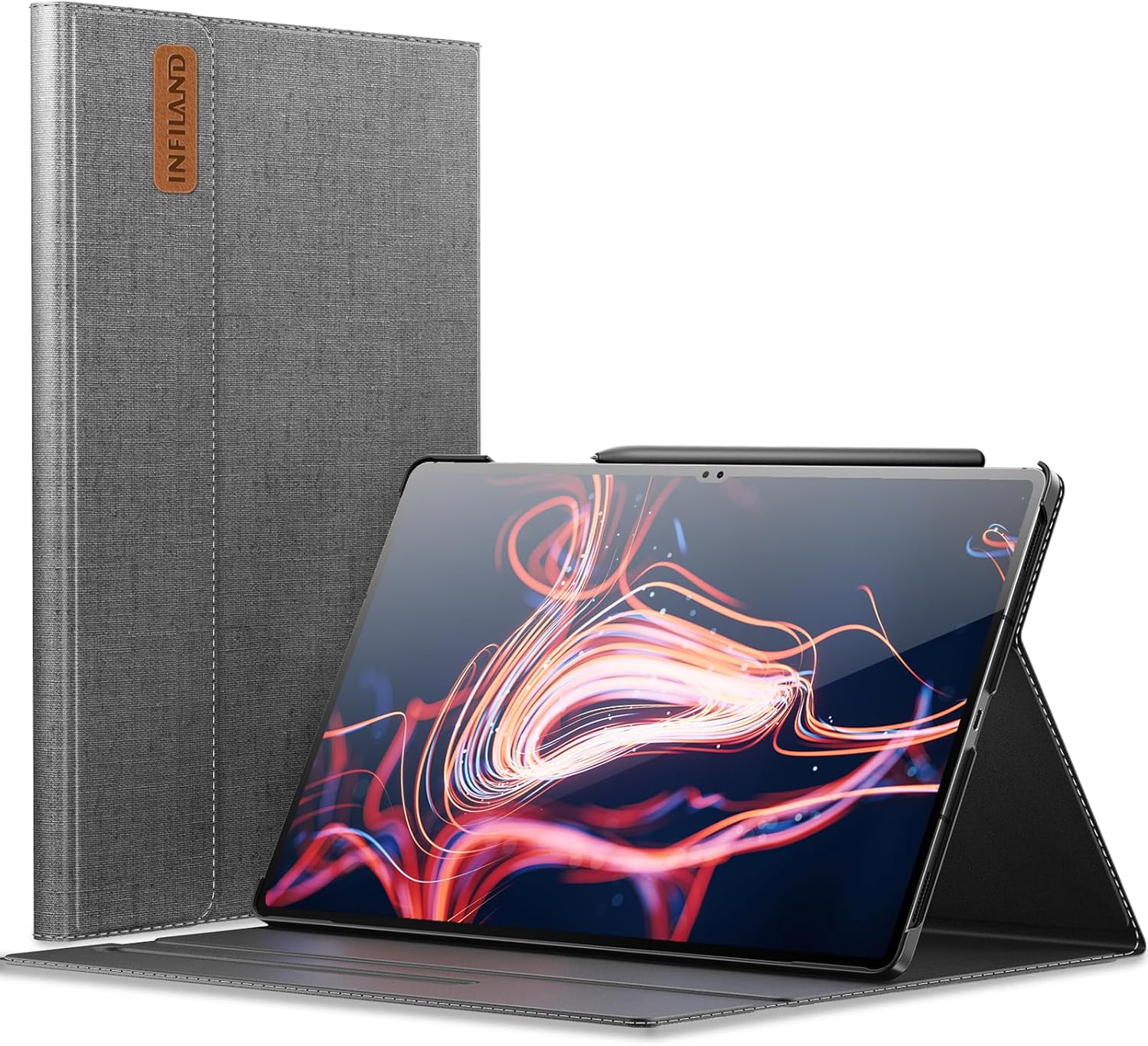 INFILAND Galaxy Tab S10 Ultra/S9 Ultra/S8 Ultra 14.6 Inch Case, Multi-Angle Stand Cover Compatible with Samsung Galaxy Tab S10 Ultra/S9 Ultra/S8 Ultra Tablet [Auto Wake/Sleep], Gray