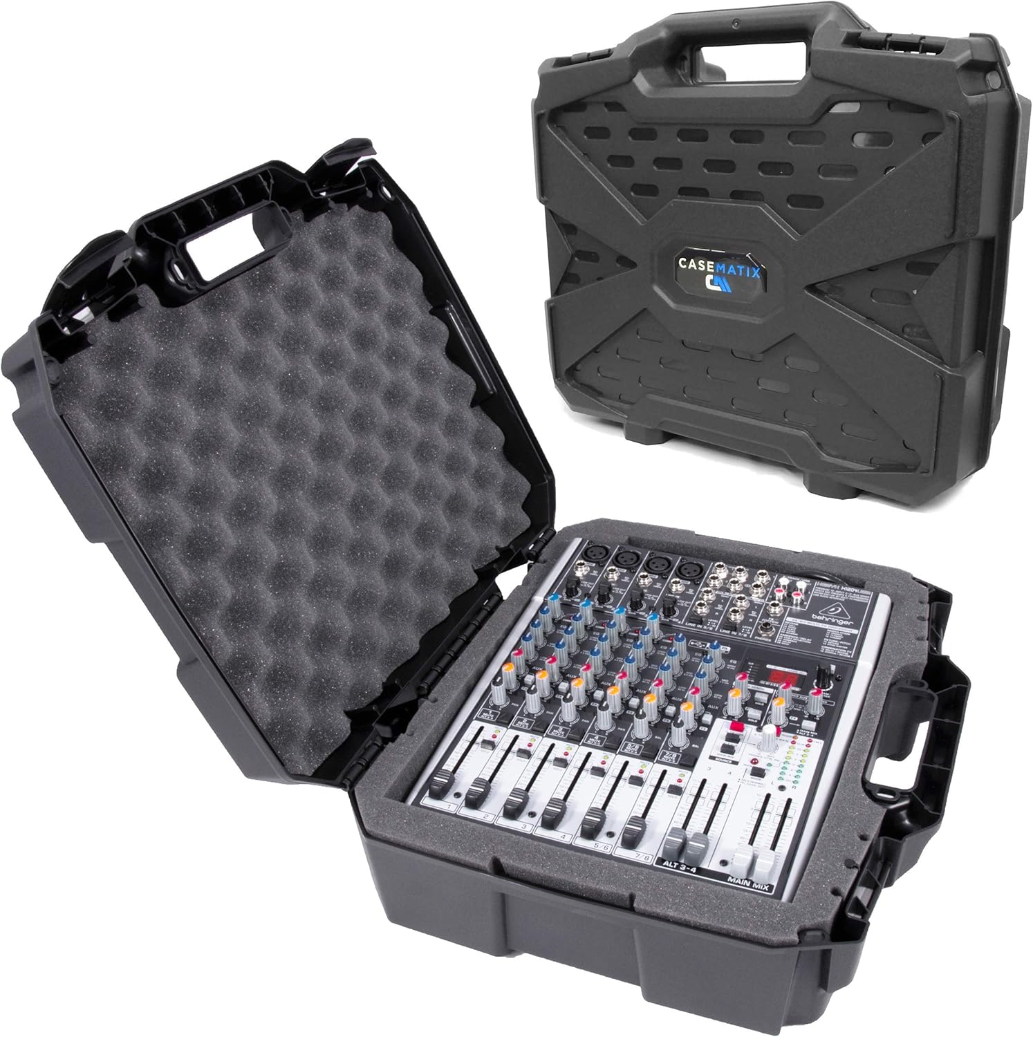 CASEMATIX 17″ Hard Shell Audio Mixer Travel Case Compatible with Behringer Xenyx X1204USB, 1204USB, QX1204USB, Q1204USB, 1202FX, 1202, 802, Q802USB, QX1202USB, QX1002USB, 1002B, Q1202USB