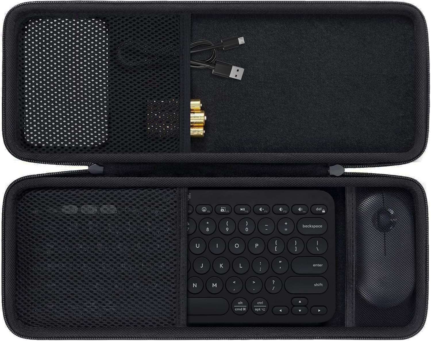 co2CREA Hard Case Compatible with Logitech Pebble 2 Combo K380 K380s Pebble Keys 2 + M350 Wireless Keyboard and Pebble Mouse Combo (Black)