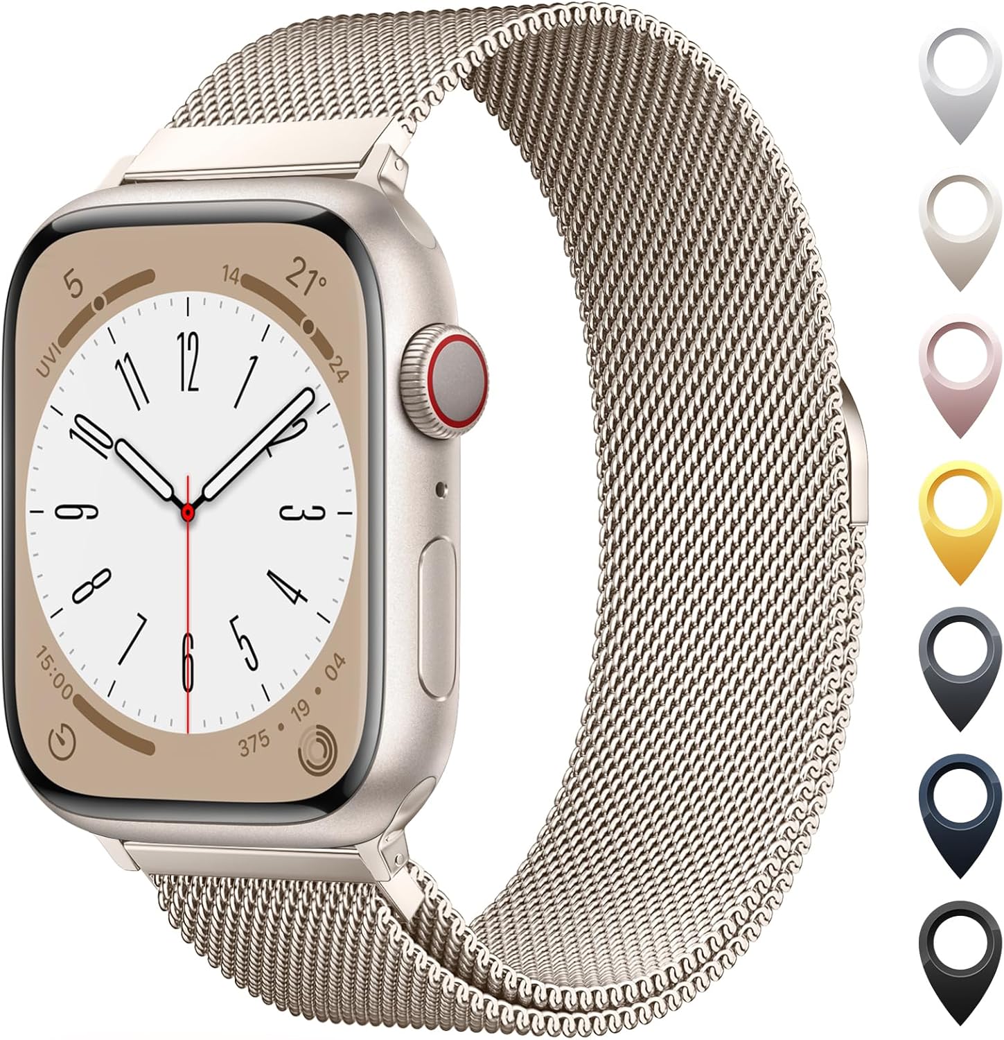 Original Milanese Loop Band Compatible with Apple Watch 38mm 40mm 41mm 42mm 44mm 45mm 46mm 49mm – Women & Men Magnetic Closure Adjustable Metal Strap for iWatch Series 10 9 8 7 6 5 4 3 2 1,Ultra,SE