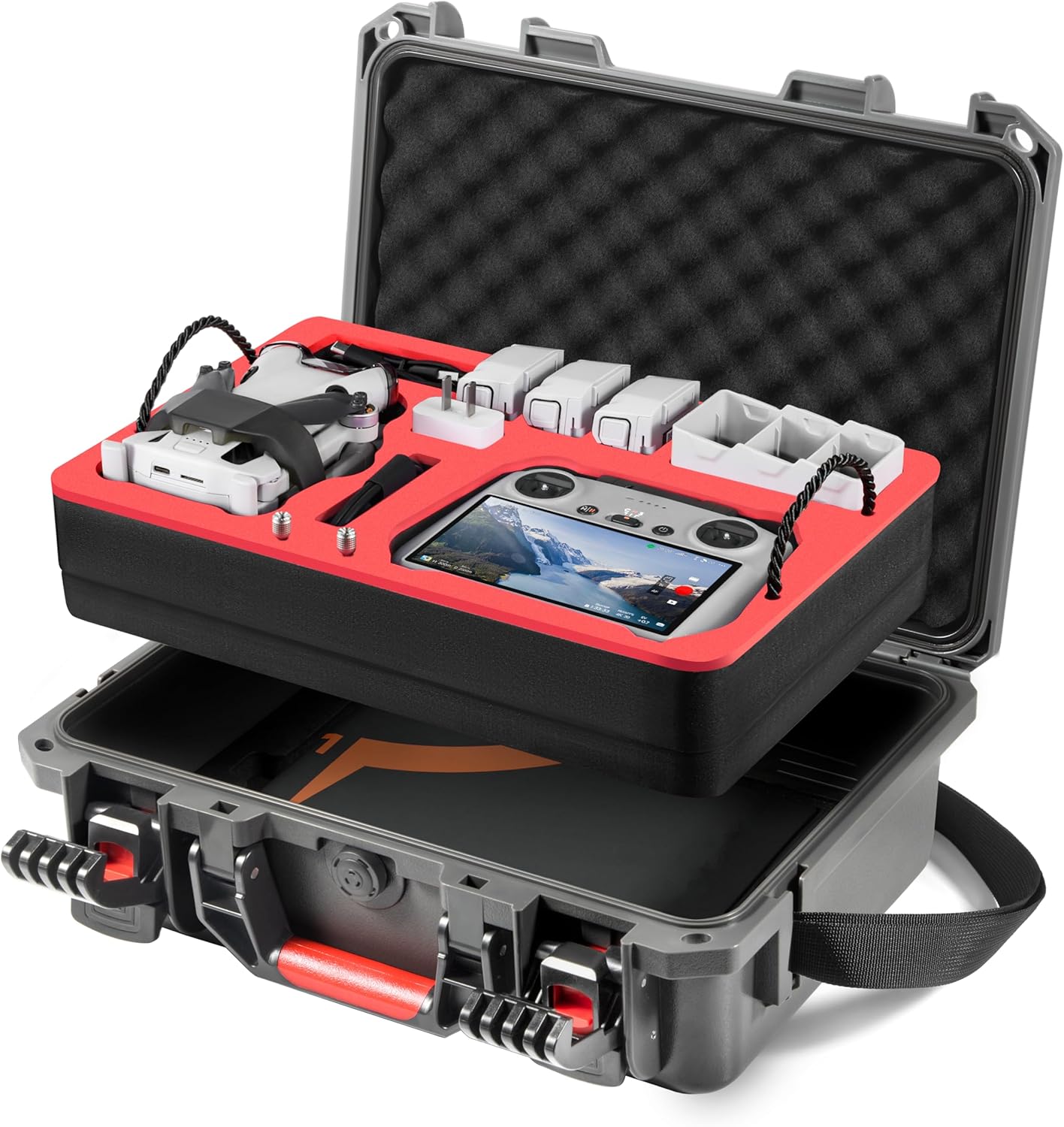 STARTRC PHOTO Mini 4 Pro Case Dual Layer, Waterproof Crash Resistant Carrying Case for DJI Mini 3/3 Pro Accessories, For DJI RC 2/RC-N2 Controller,Battery Charger Hub
