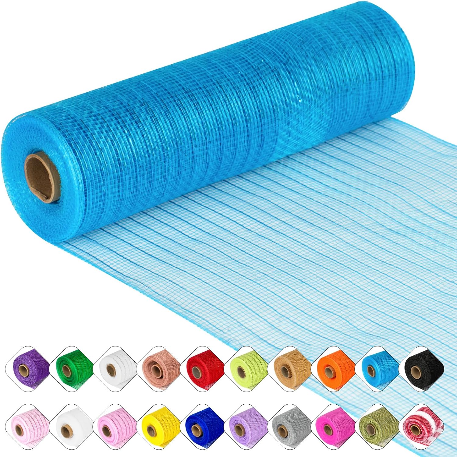 Deco Mesh Ribbon – 10inch x 30 feet Each Roll Metallic Foil Mesh Ribbon for Christmas, Valentine’s Easter Wreath and Home Decorating (Peacock Blue)