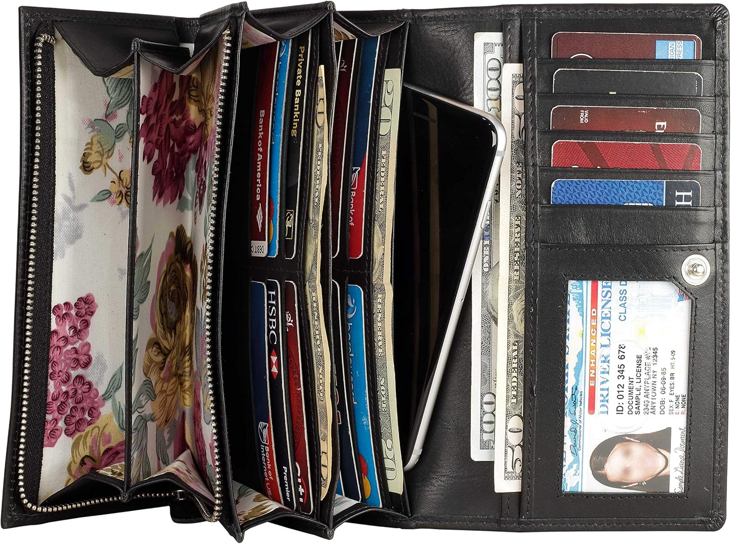 Mou Meraki Women RFID Blocking Genuine Leather Bifold Wallet-Clutch For Women-Shield Against Identity Theft